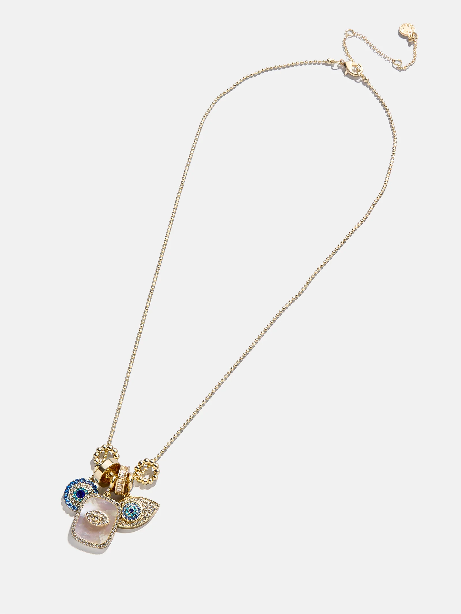 Evil Eye Charm Necklace - Gold/Blue