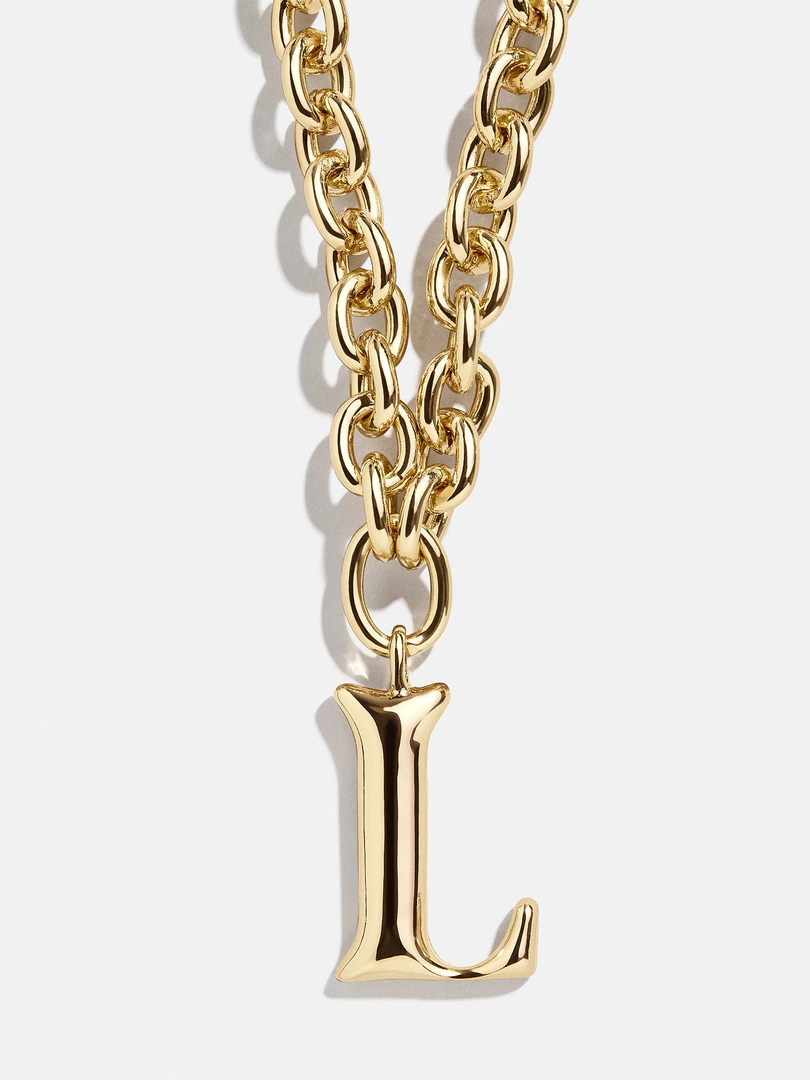 Chunky Charm Initial Necklace - Gold