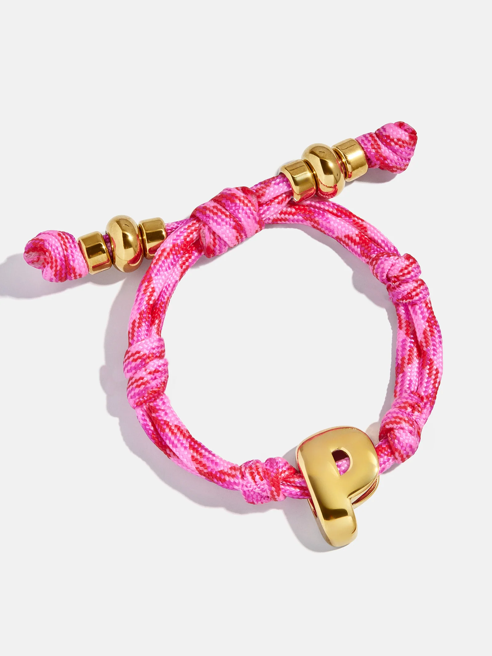 Dive In Initial Bracelet - Pink Strawberry Cord