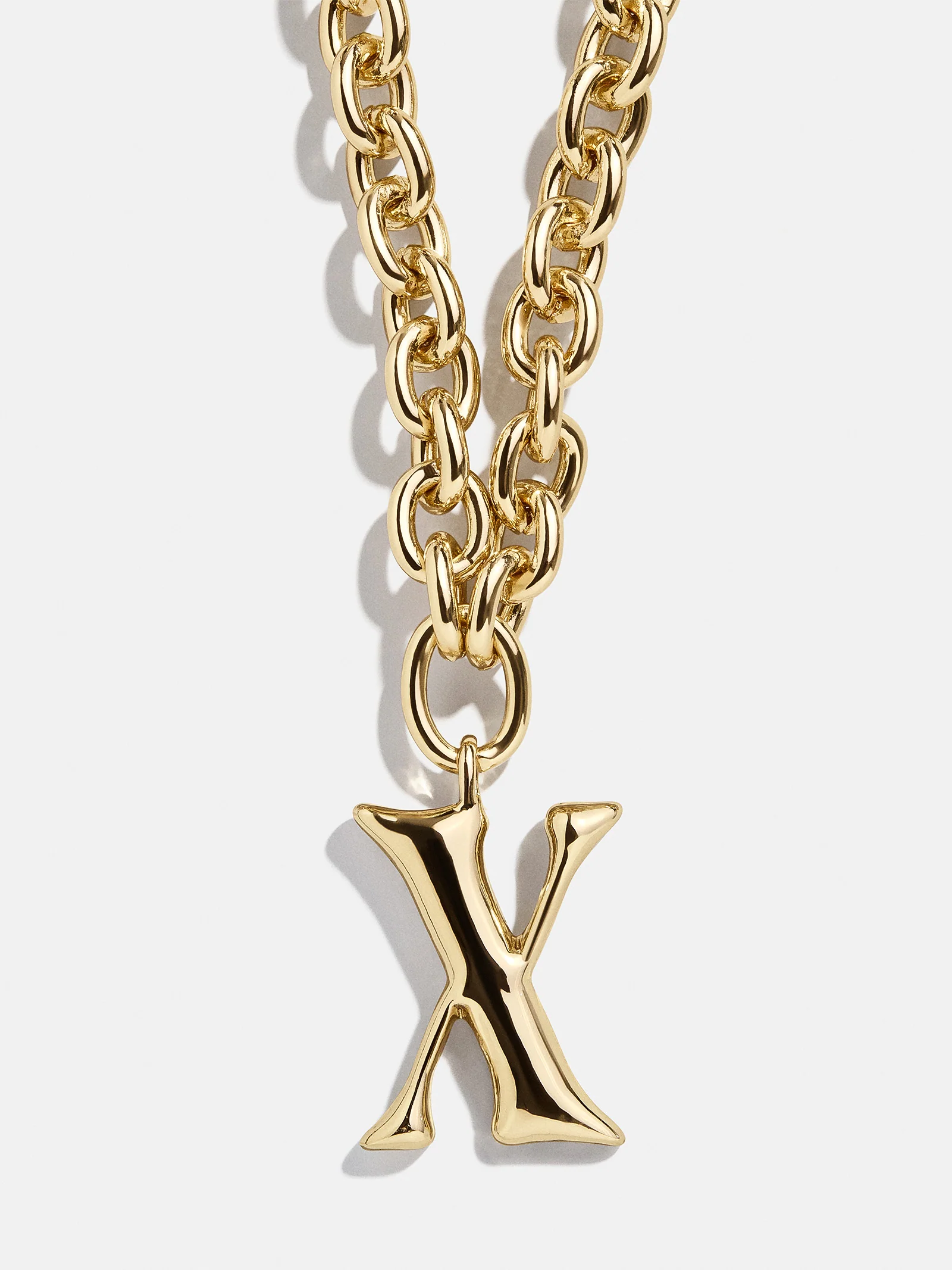 Chunky Charm Initial Necklace - Gold