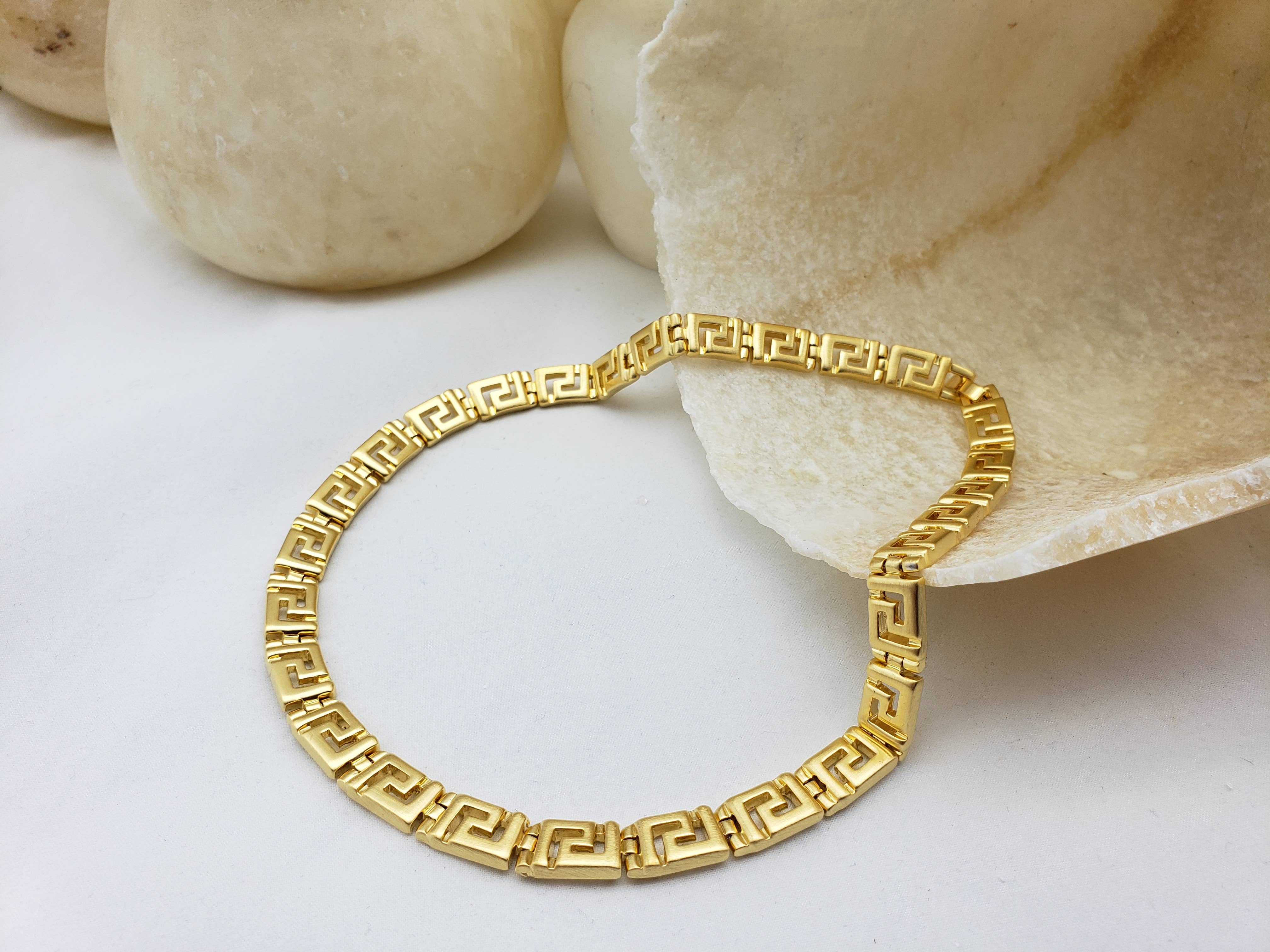 Classical Meander Link Necklace - Ancient Greece Inspired
