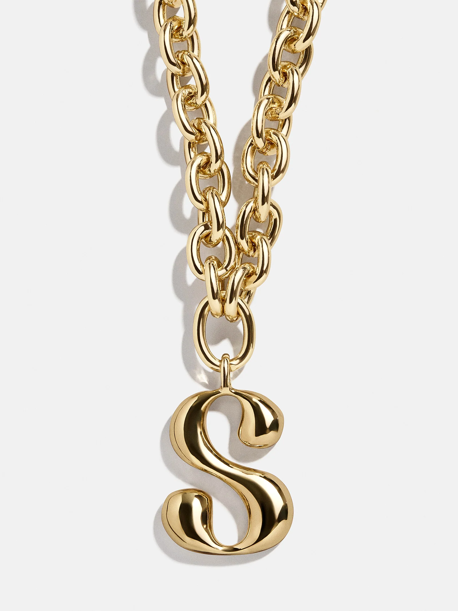 Chunky Charm Initial Necklace - Gold
