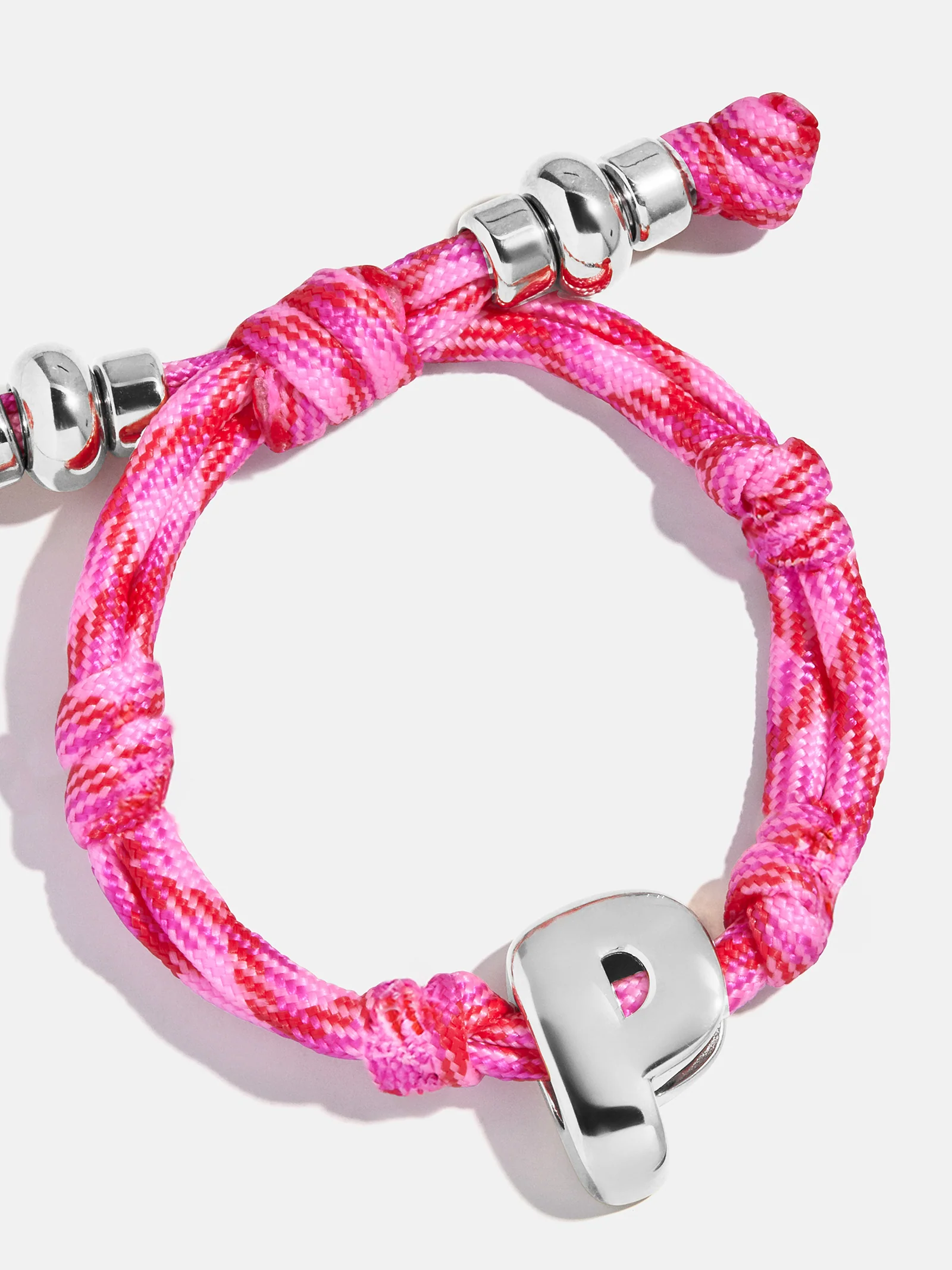 Dive In Initial Bracelet - Pink Strawberry Cord