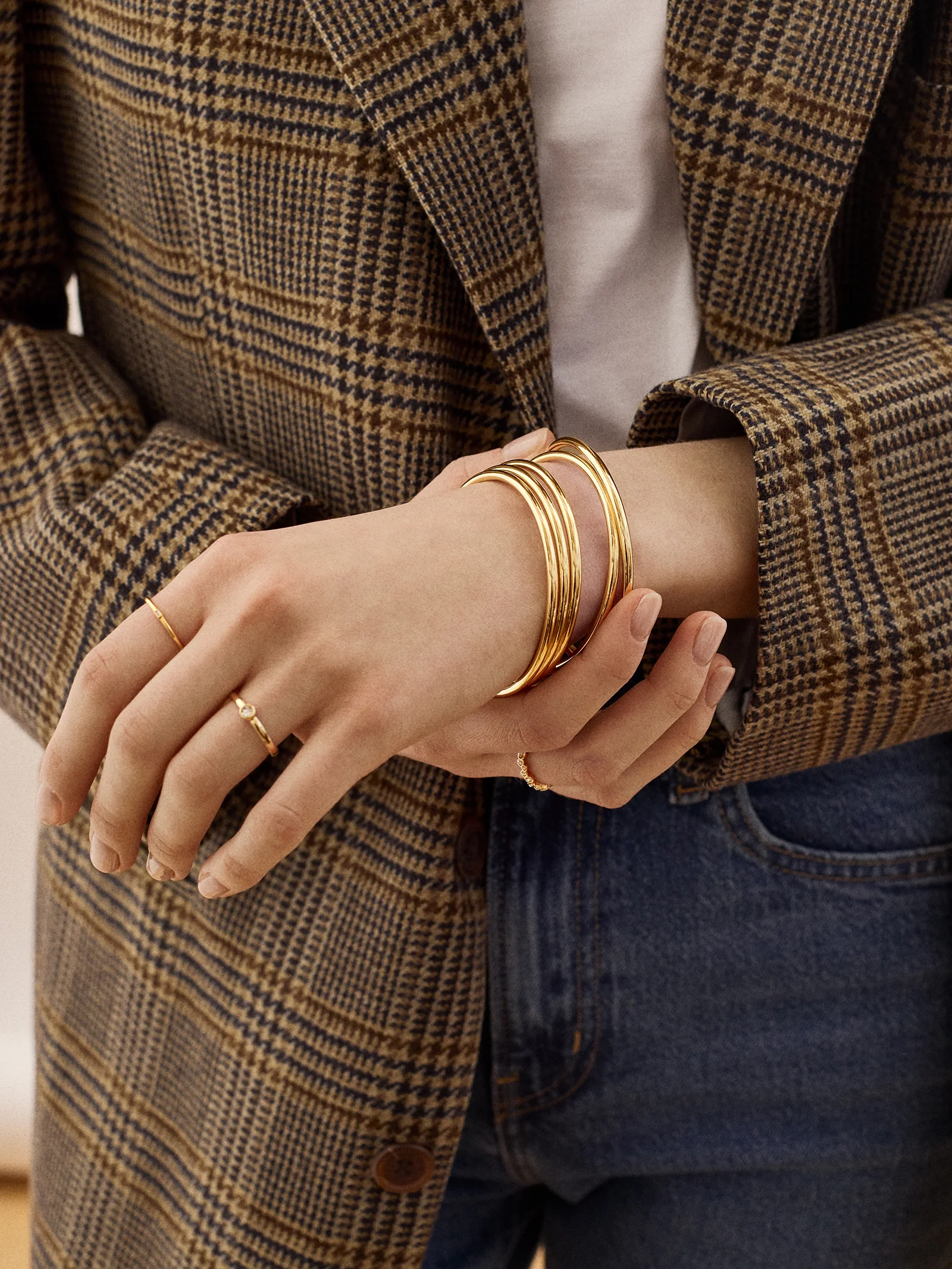 Alexia Bangle Bracelet Set - Gold