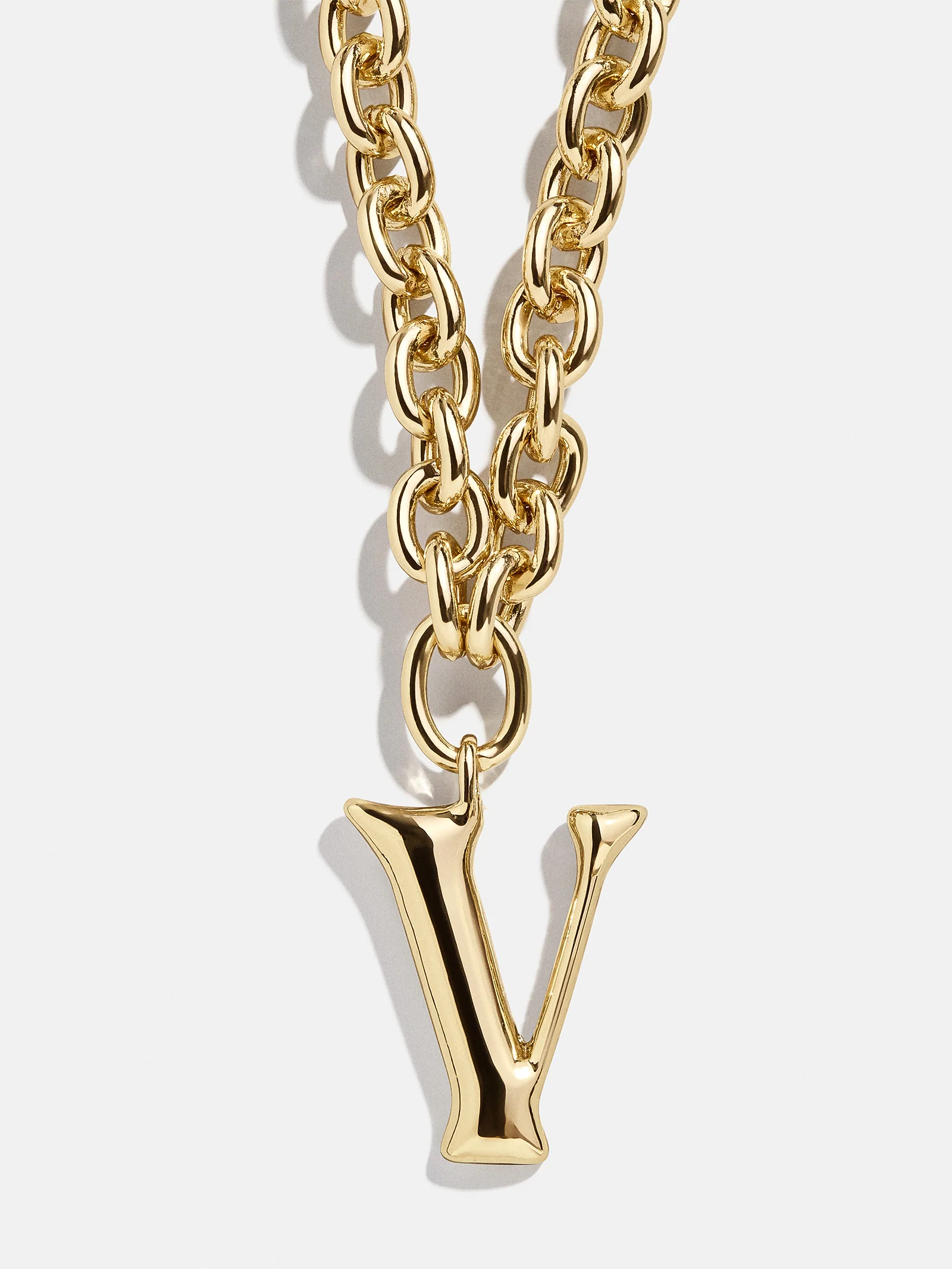 Chunky Charm Initial Necklace - Gold