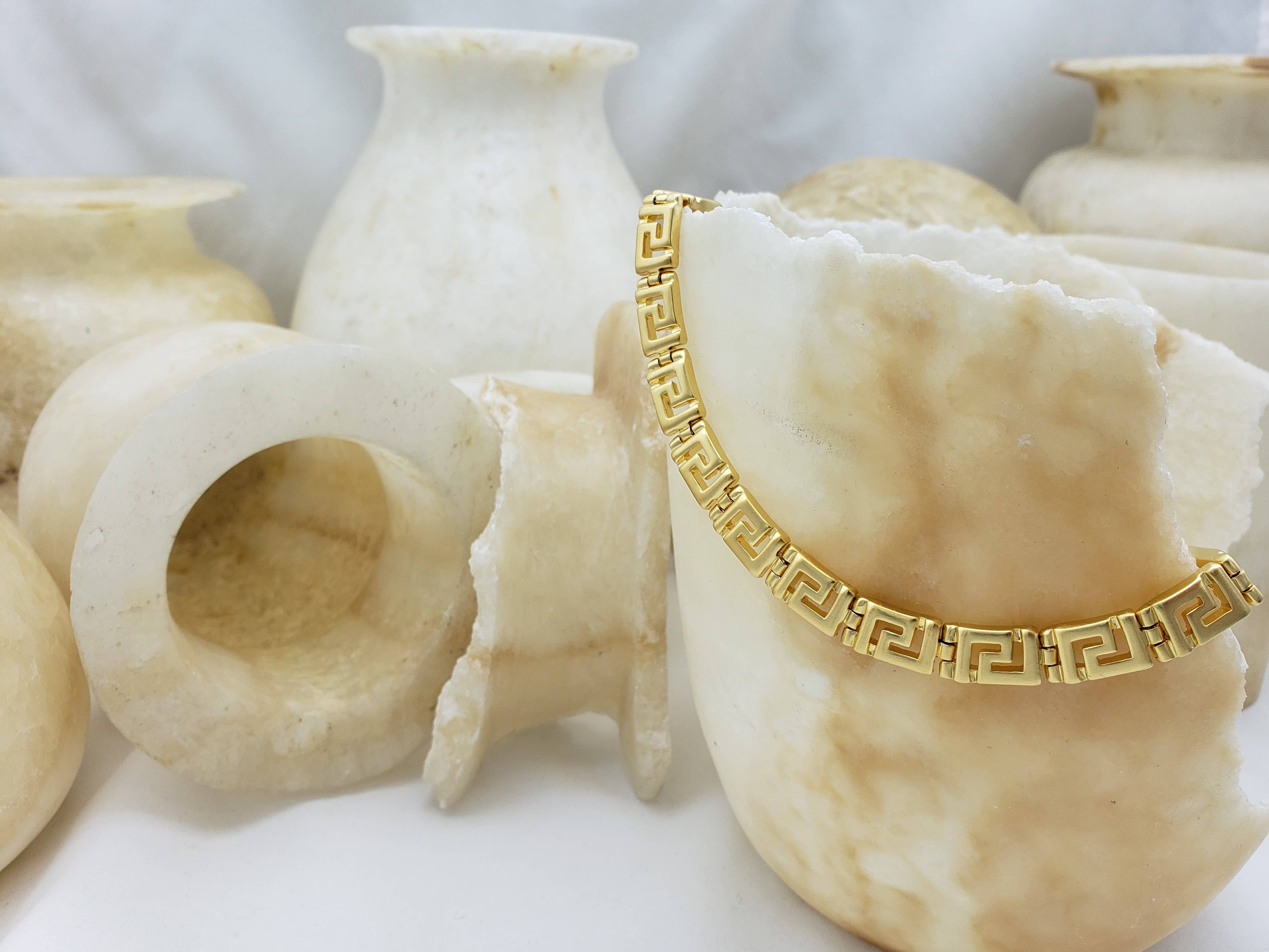 Classical Meander Link Necklace - Ancient Greece Inspired