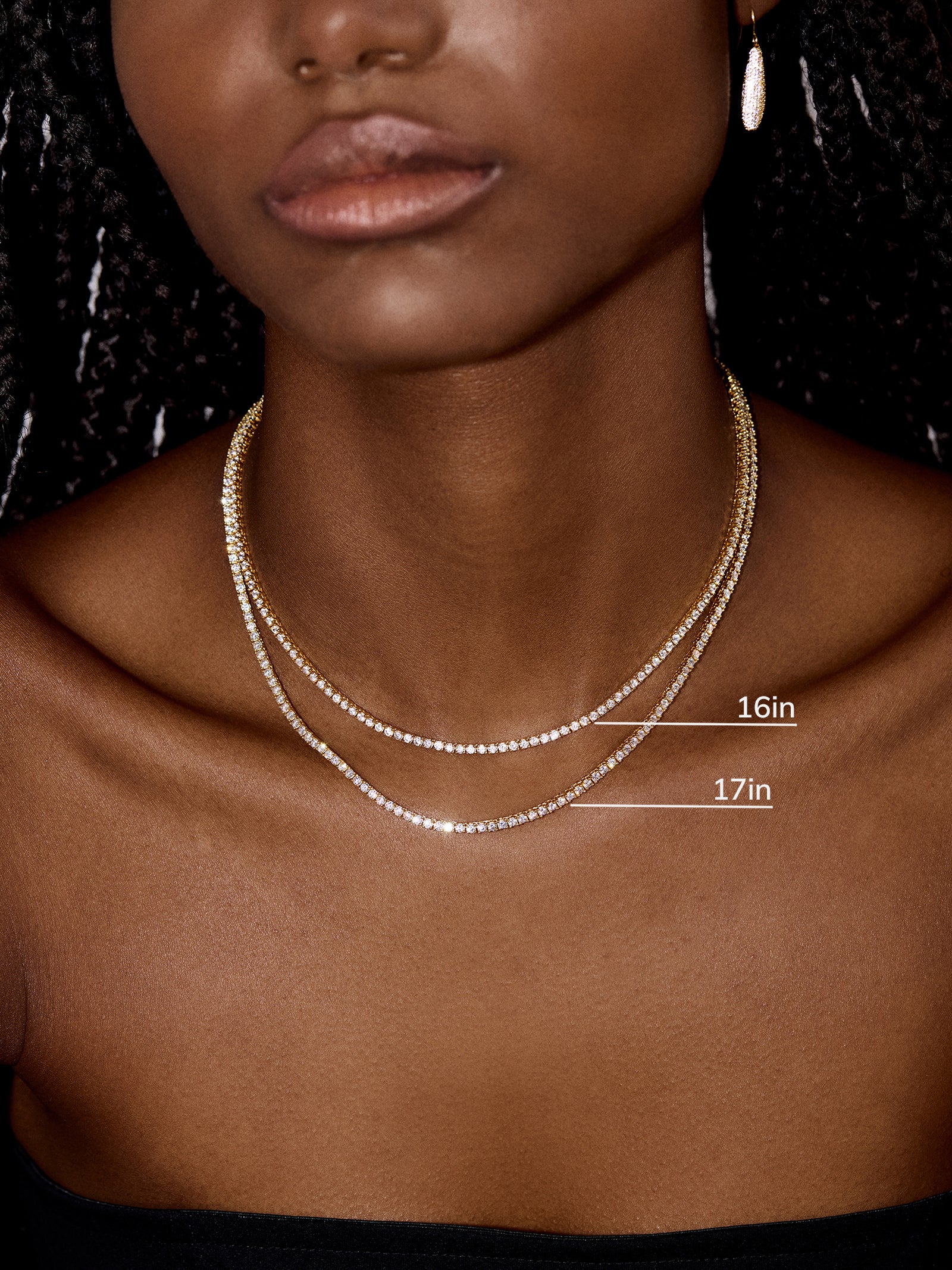 18K Gold Bennett Classic Tennis Necklace - 18K Gold Plated Sterling Silver