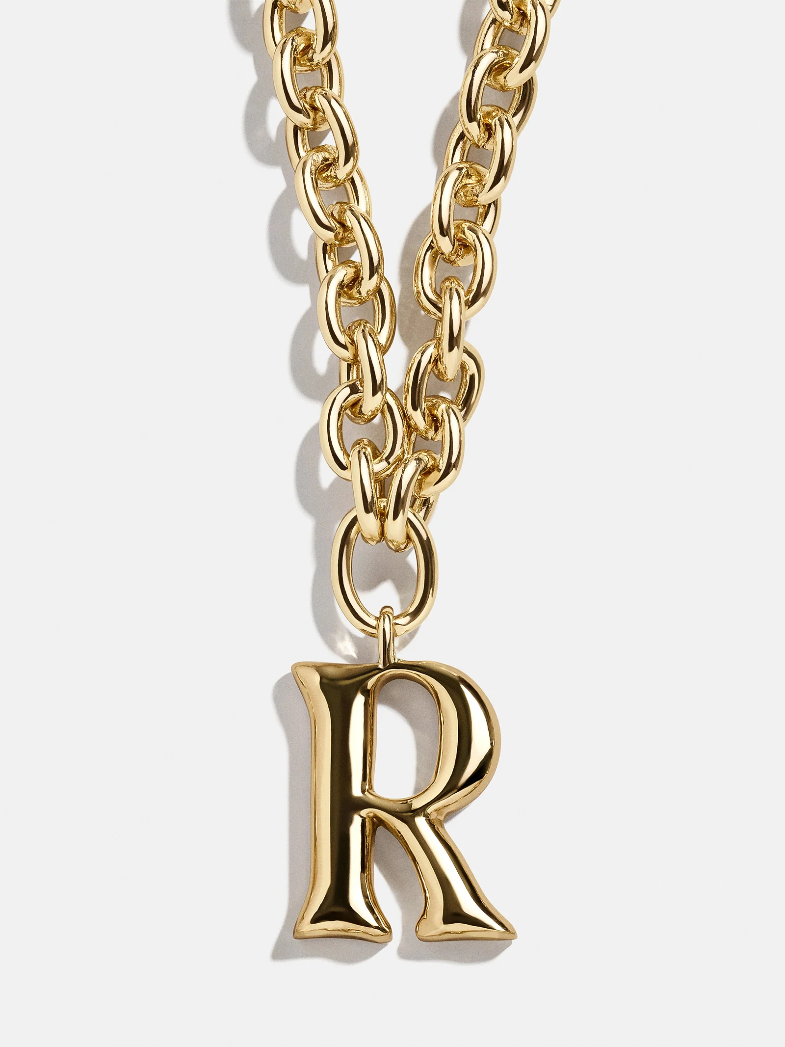 Chunky Charm Initial Necklace - Gold