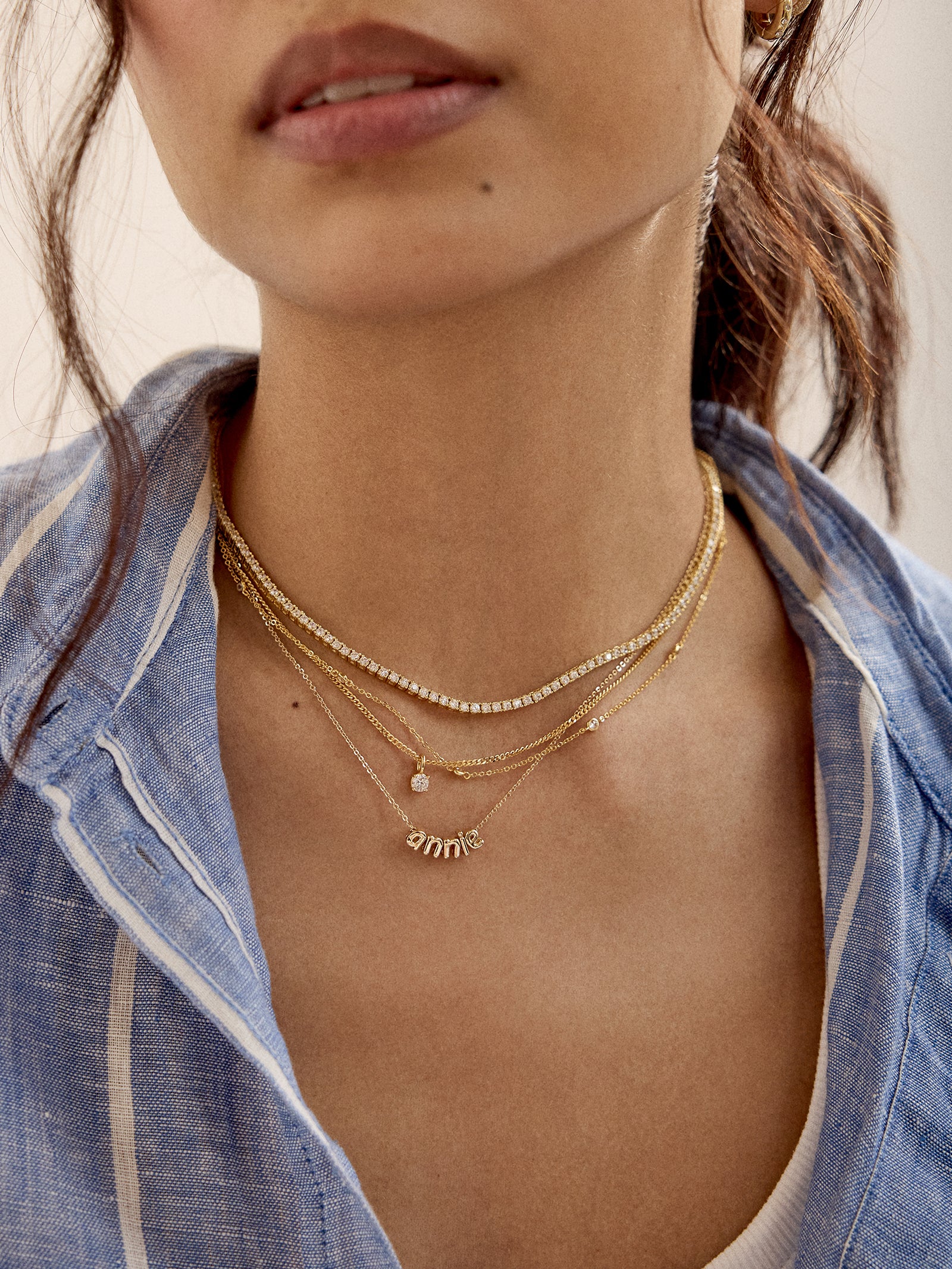 Bubble Letter Custom Necklace - Extra Small Bubble Letter