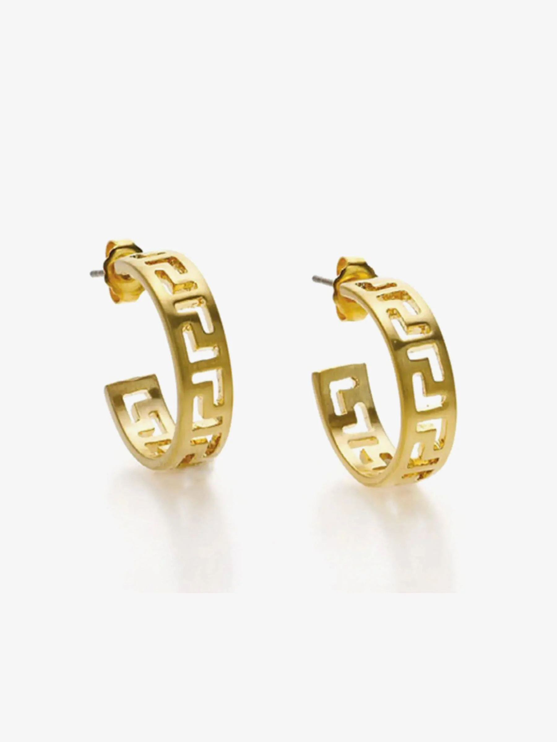 Classical Meander Link Earrings - Ancient Greece Inspired
