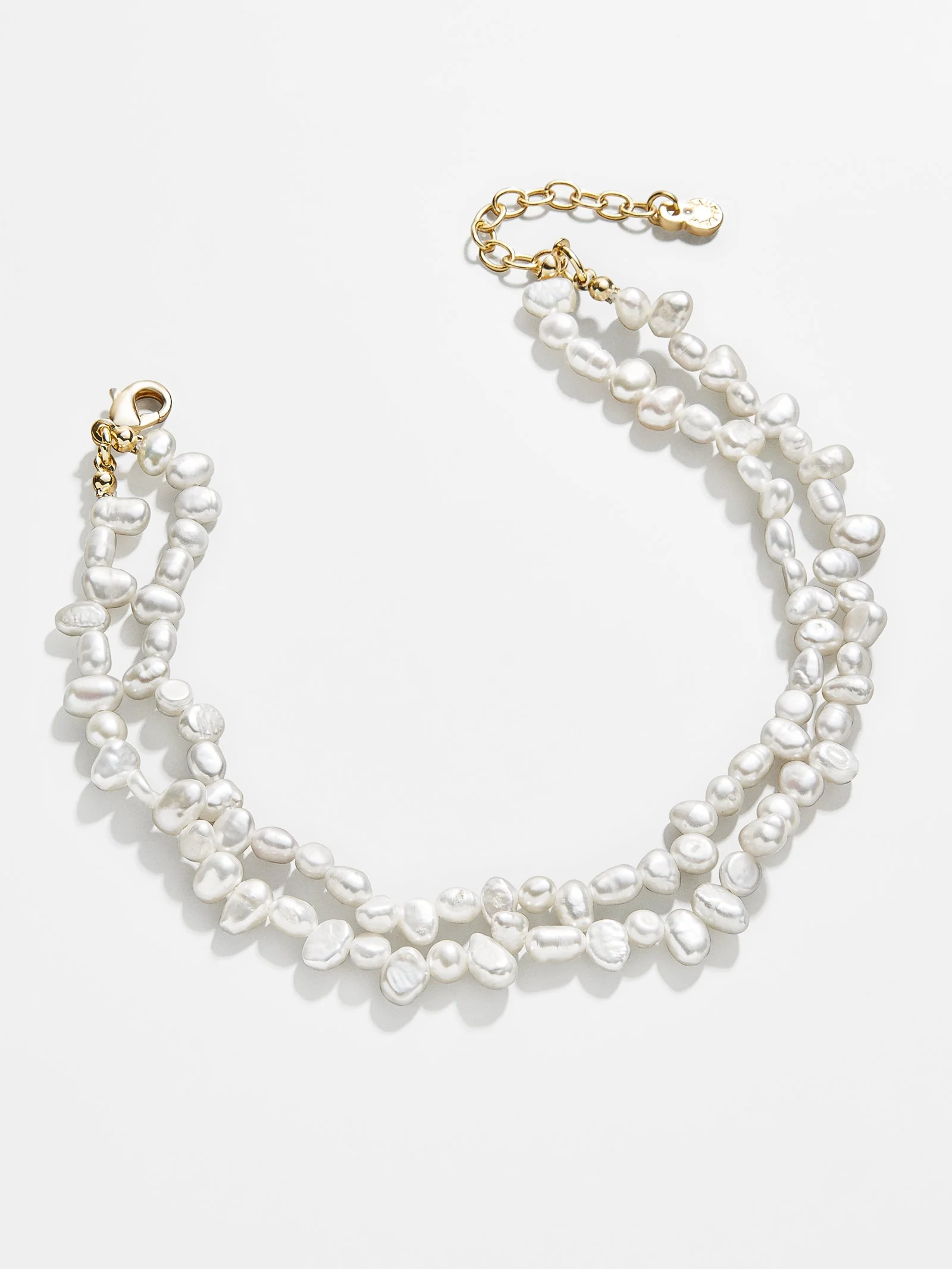 Teagan Pearl Layered Anklet  - White
