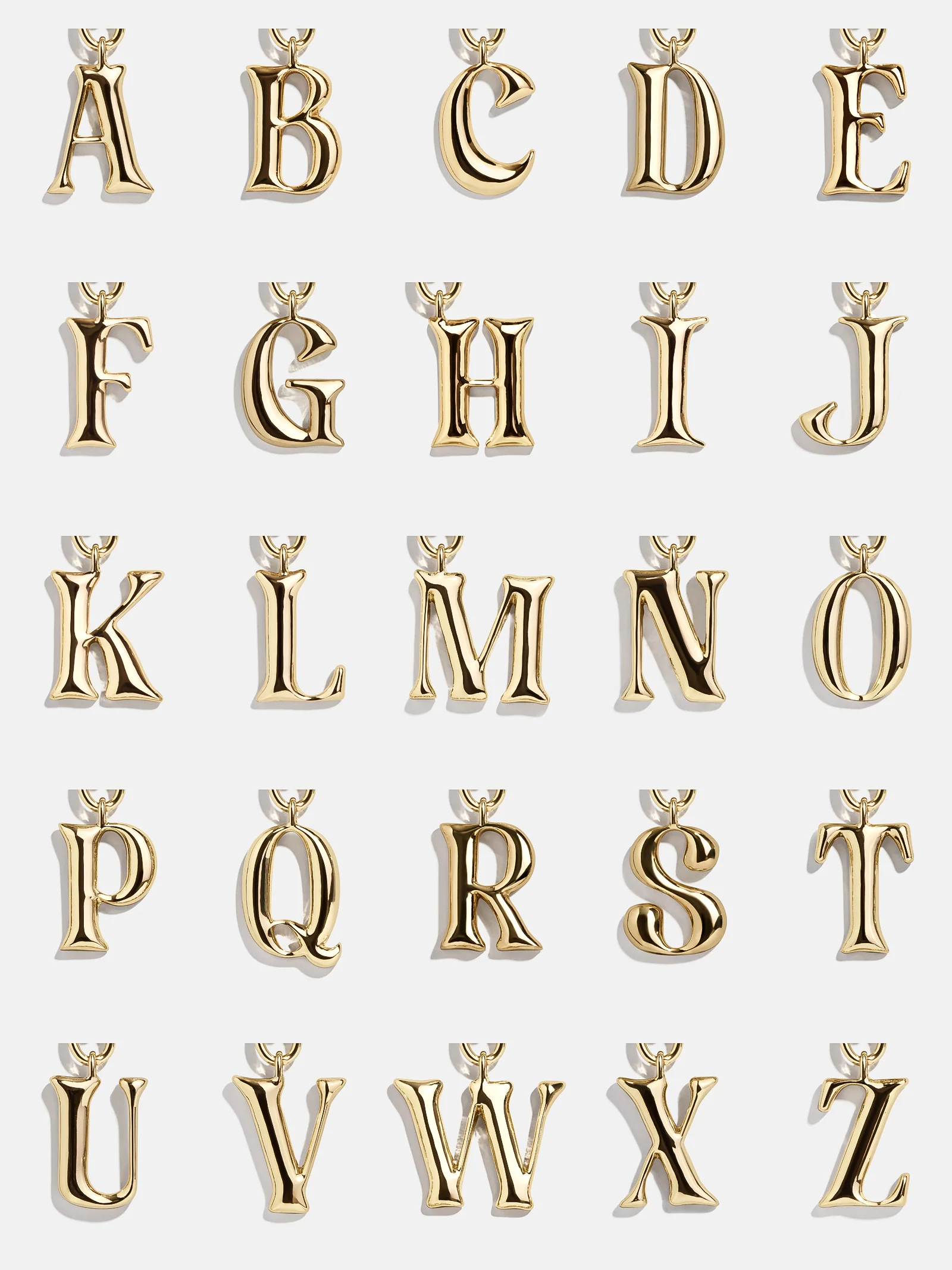 Chunky Charm Initial Necklace - Gold