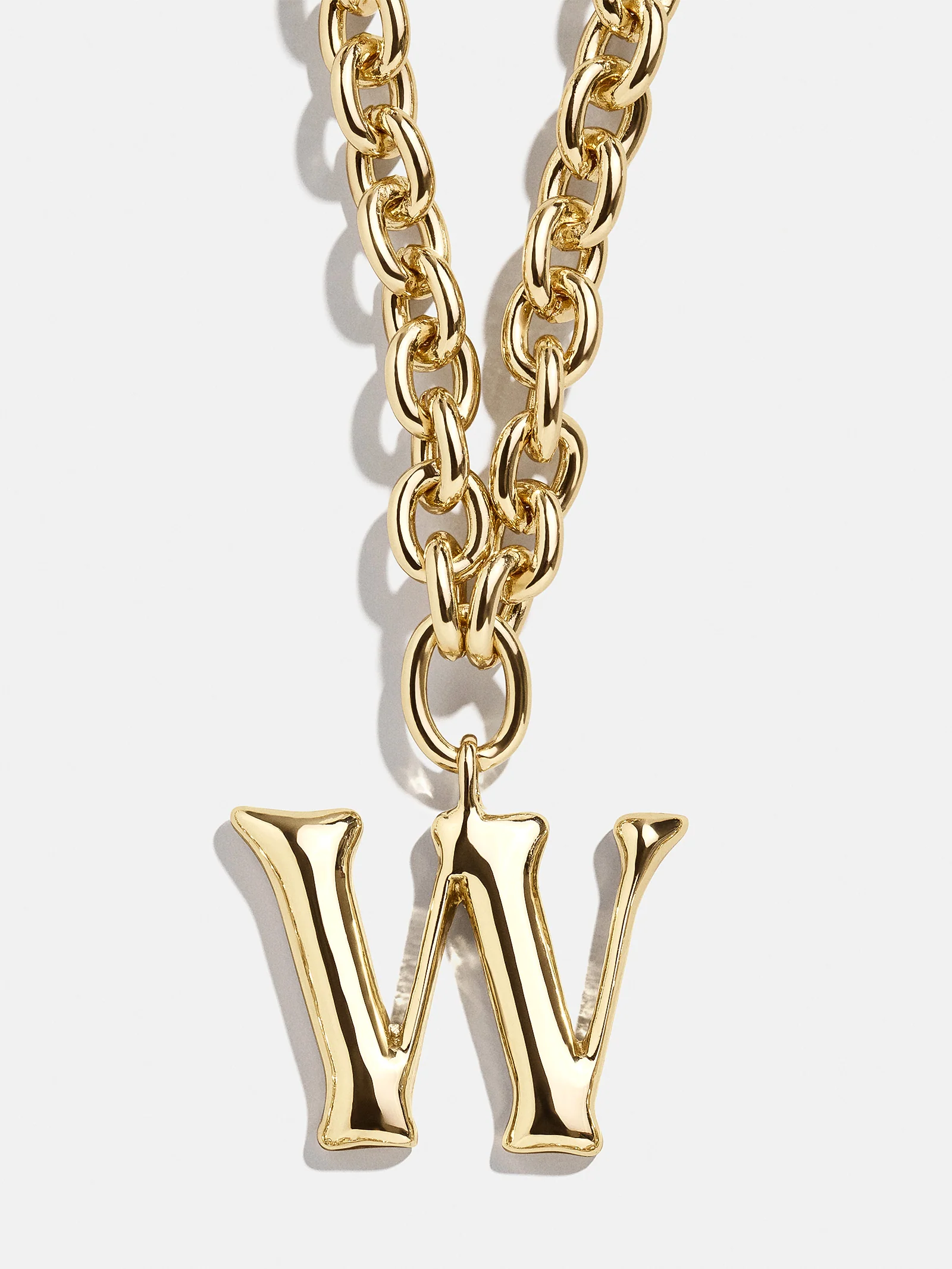Chunky Charm Initial Necklace - Gold