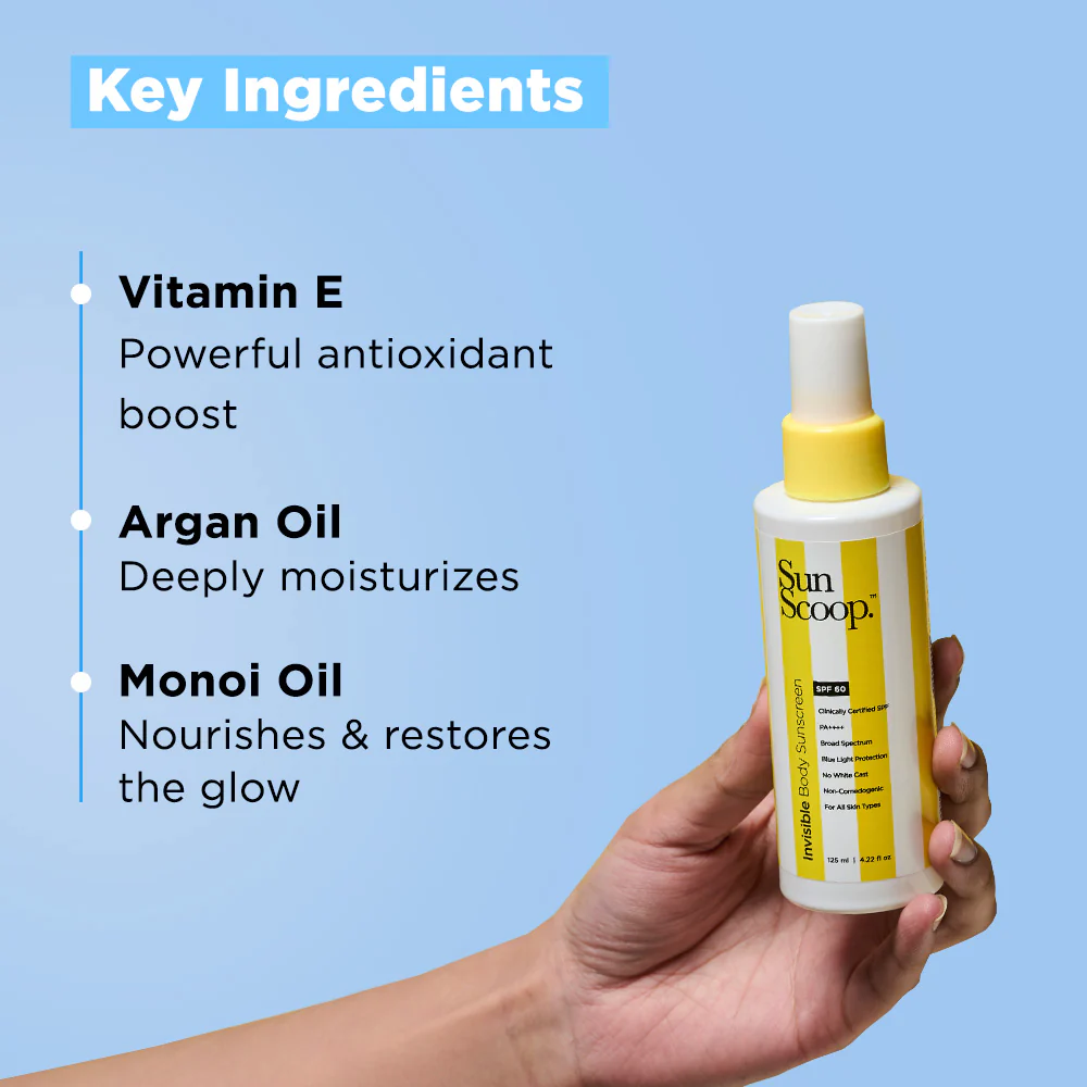Invisible Sunscreen Spray for Body | SPF 60, PA++++ (125ml)