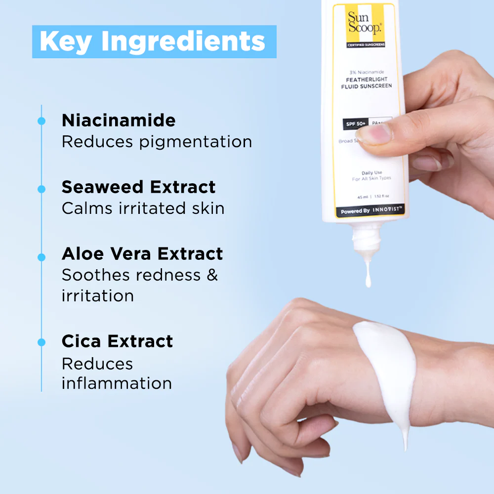 3% Niacinamide Featherlight Fluid Sunscreen SPF 50+ PA ++++ (45ml)