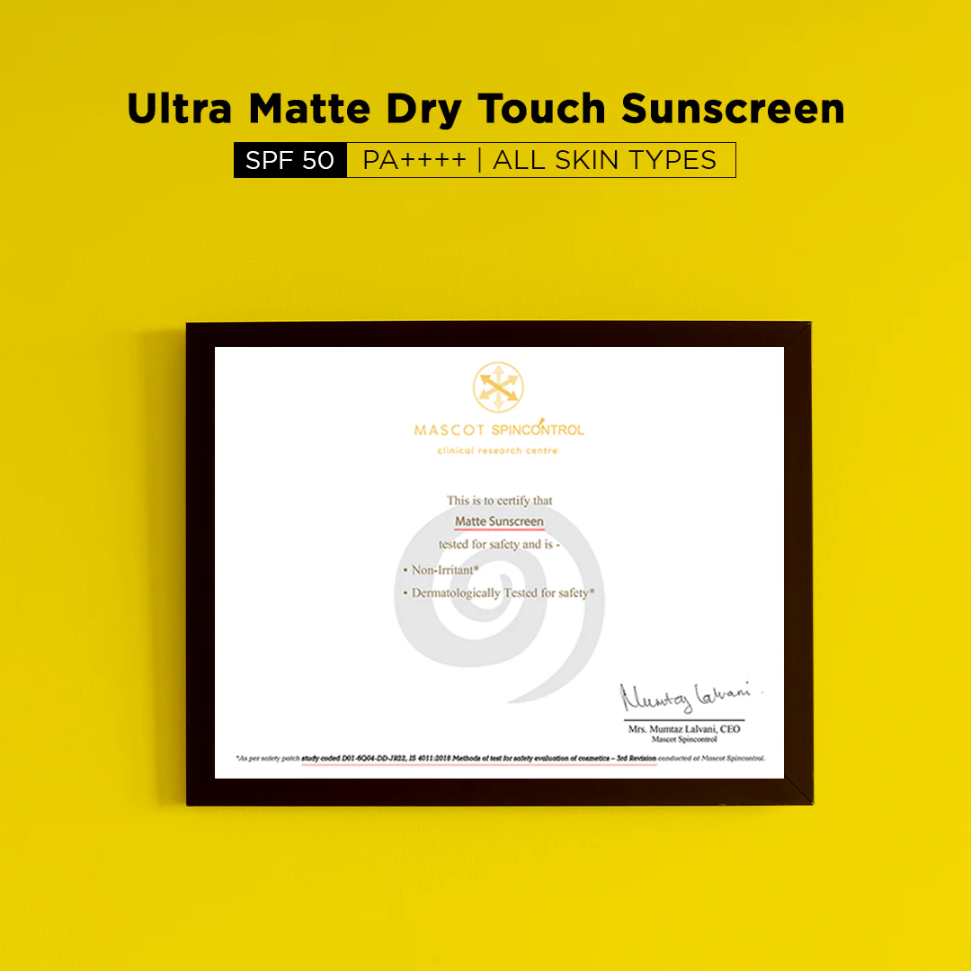Oil Free Ultra Matte Sunscreen for Oily Skin | SPF 50, PA+++ (45g)