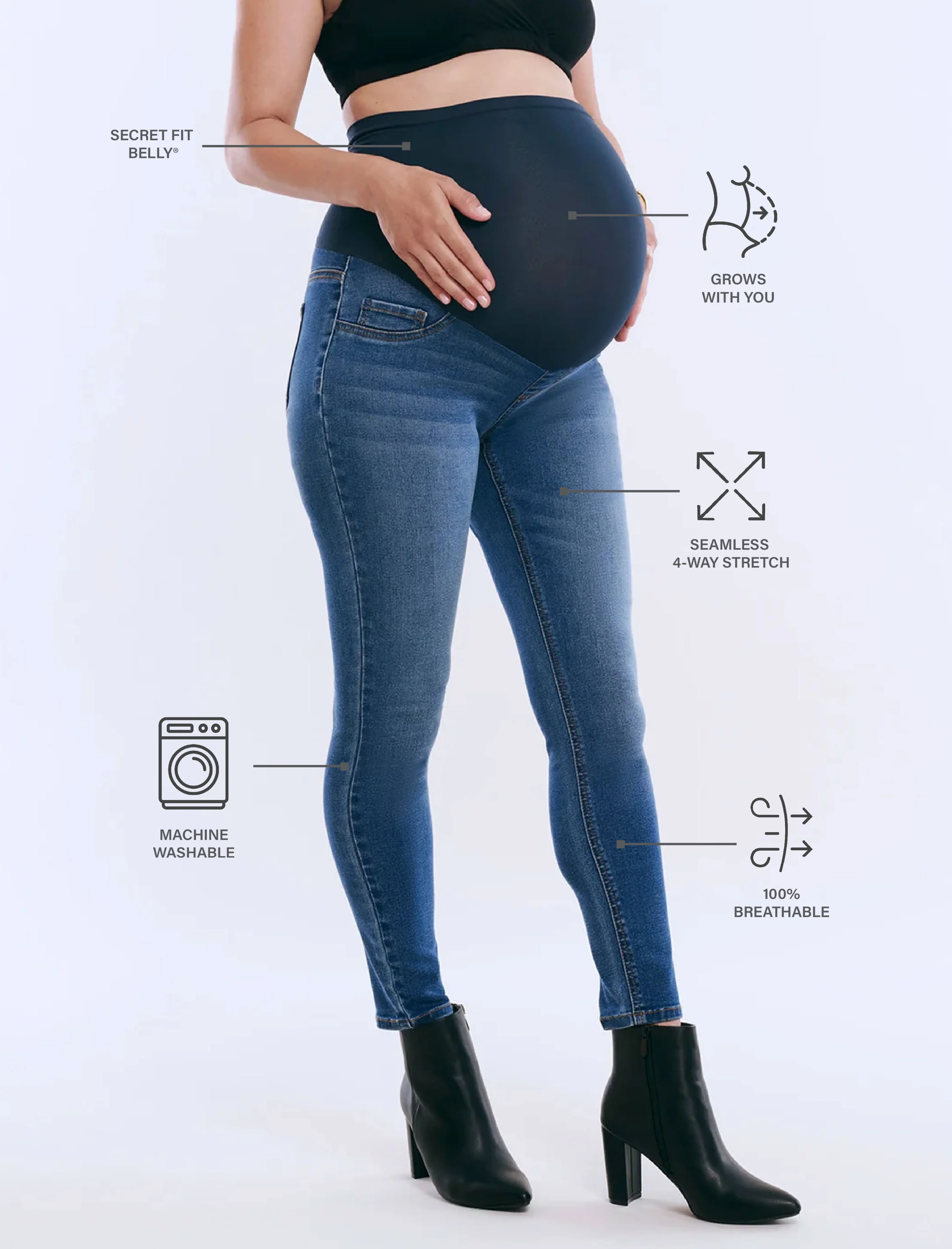 Secret Fit Belly® Ankle Length Skinny Jegging