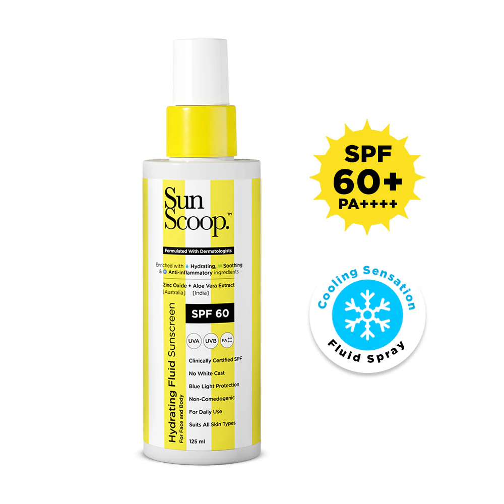 Hydrating Fluid Sunscreen for Face and Body | SPF 60, PA++++ (125ml)
