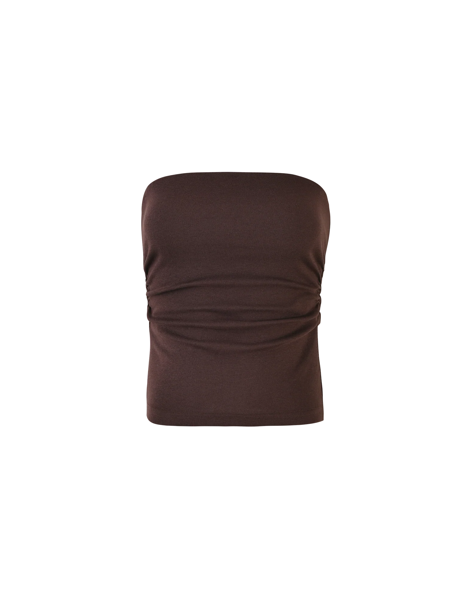 HARRIETT RIB TOP - BROWN : CHOCOLATE