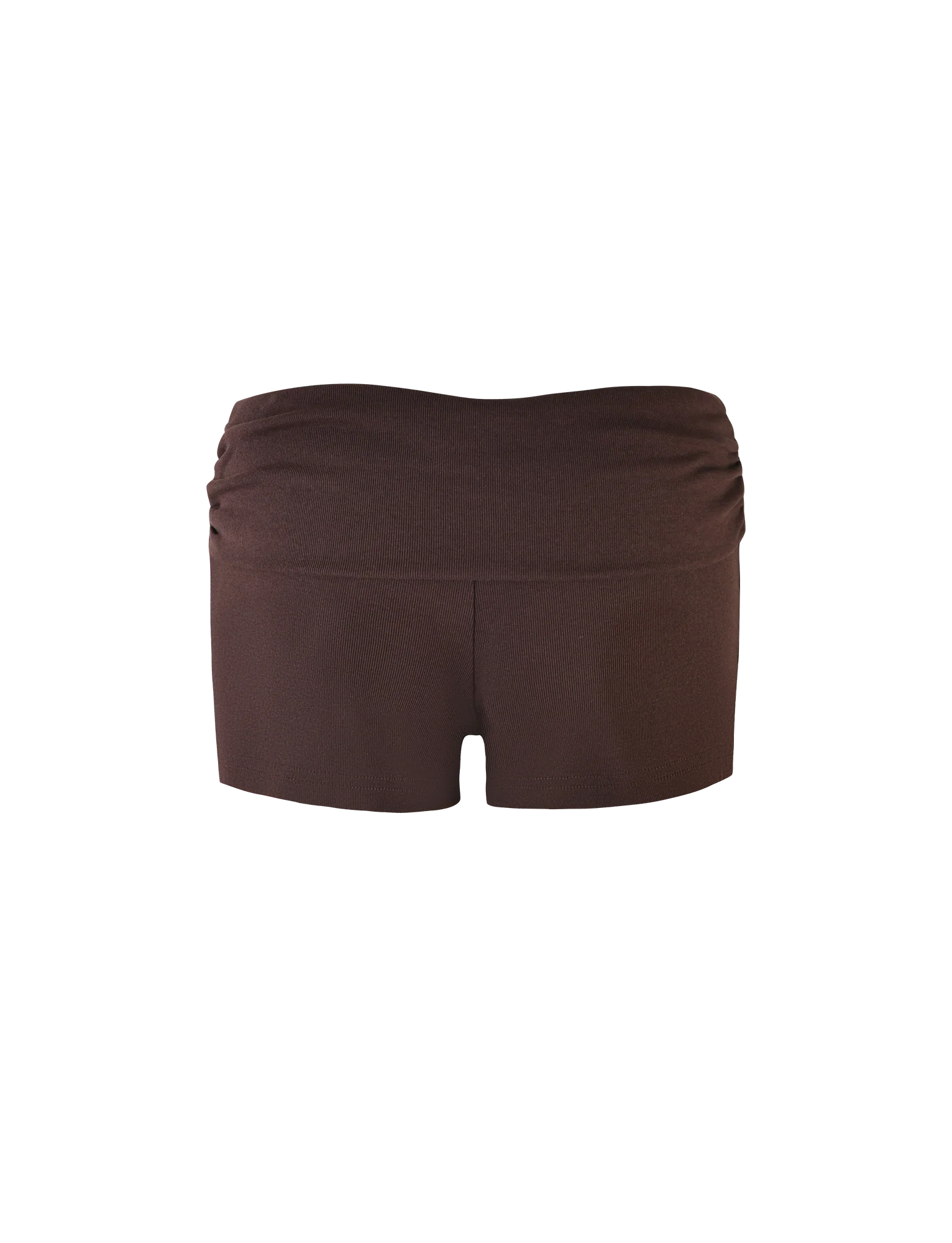 KARINA RIB SHORT - BROWN : CHOCOLATE