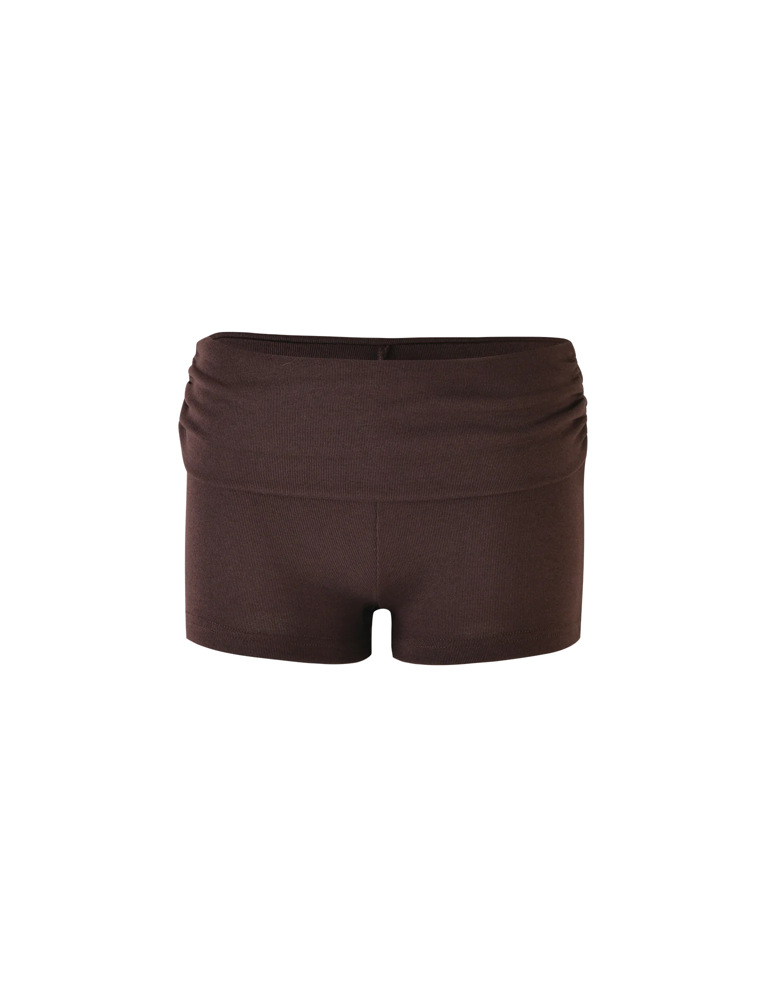 KARINA RIB SHORT - BROWN : CHOCOLATE