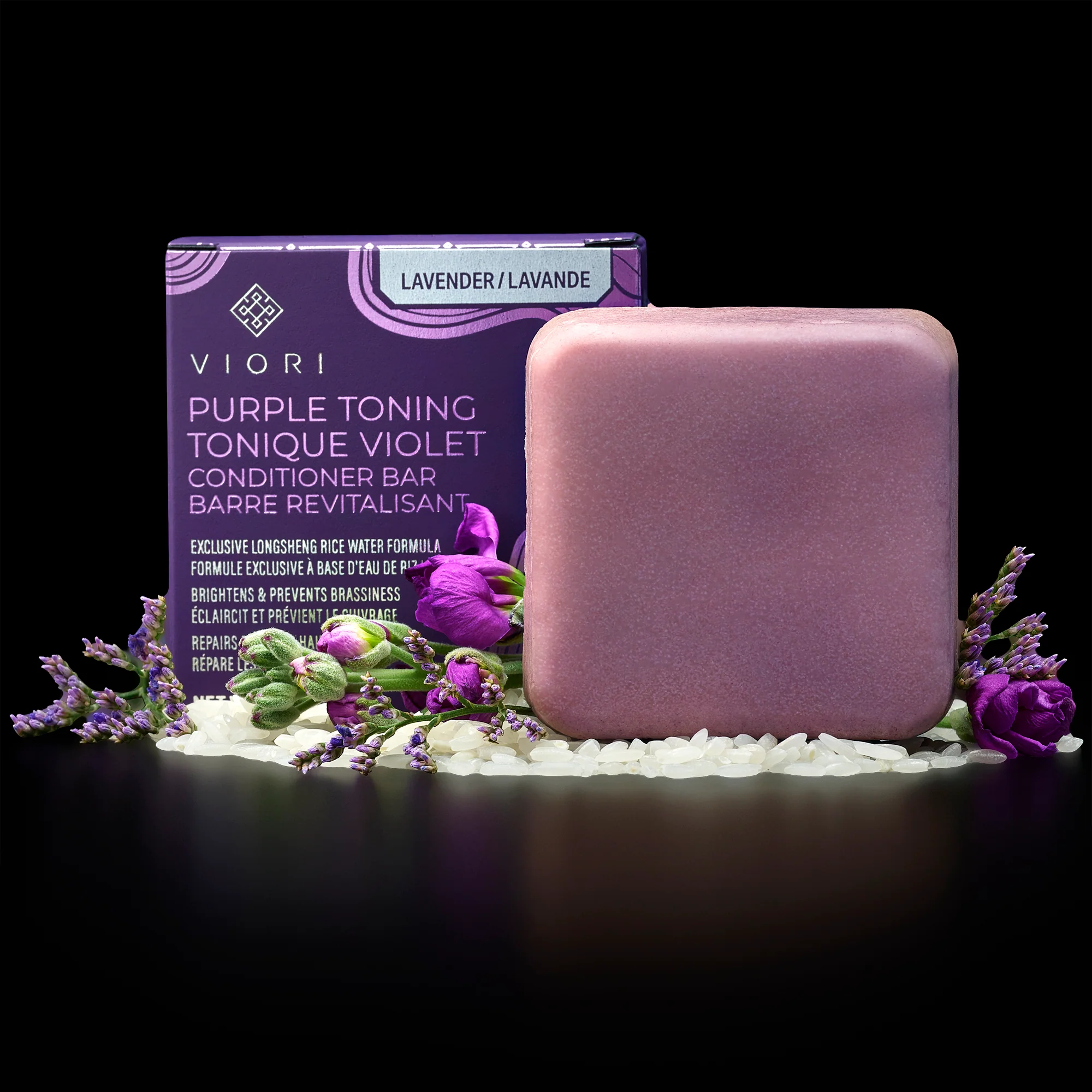 Purple-Toning Conditioner Bar for Blonde & Gray Hair | Lavender Scented