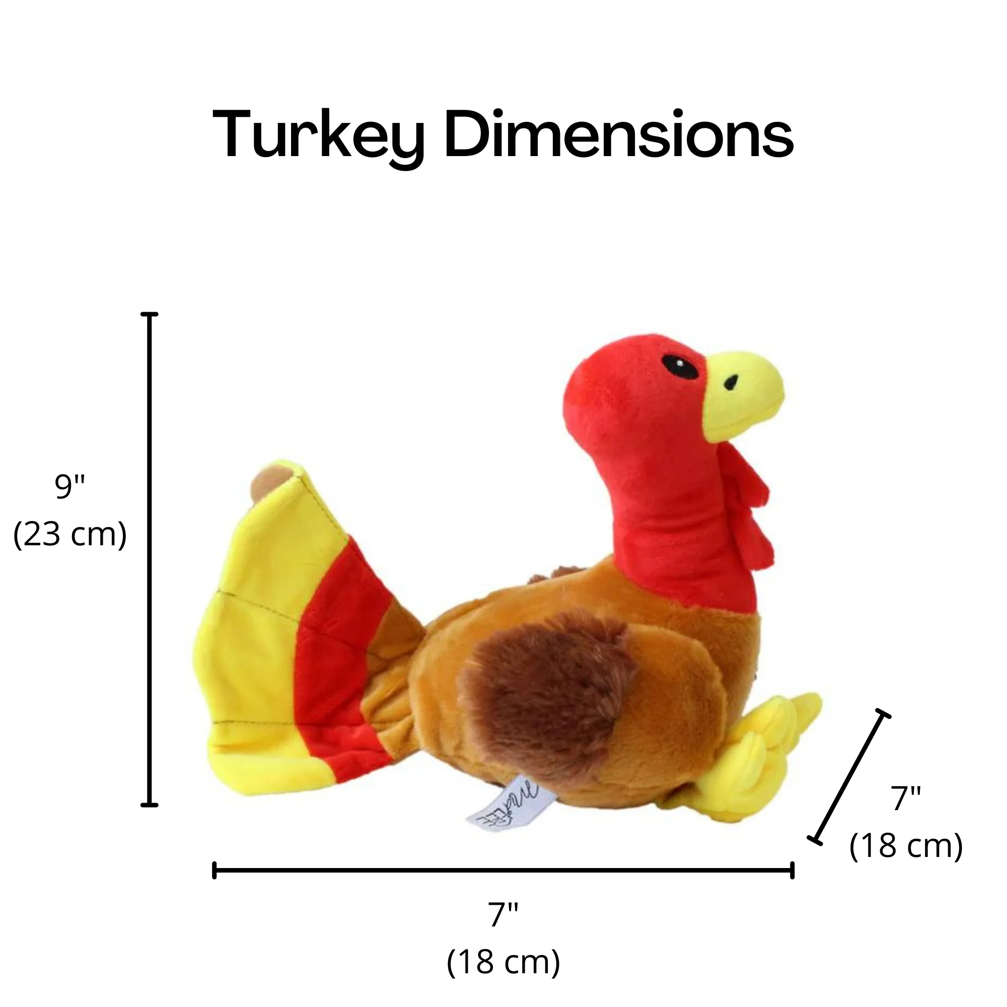 Midlee Thanksgiving Turkey Dog Toy- Large Stuffed Squeaky Pet Toy