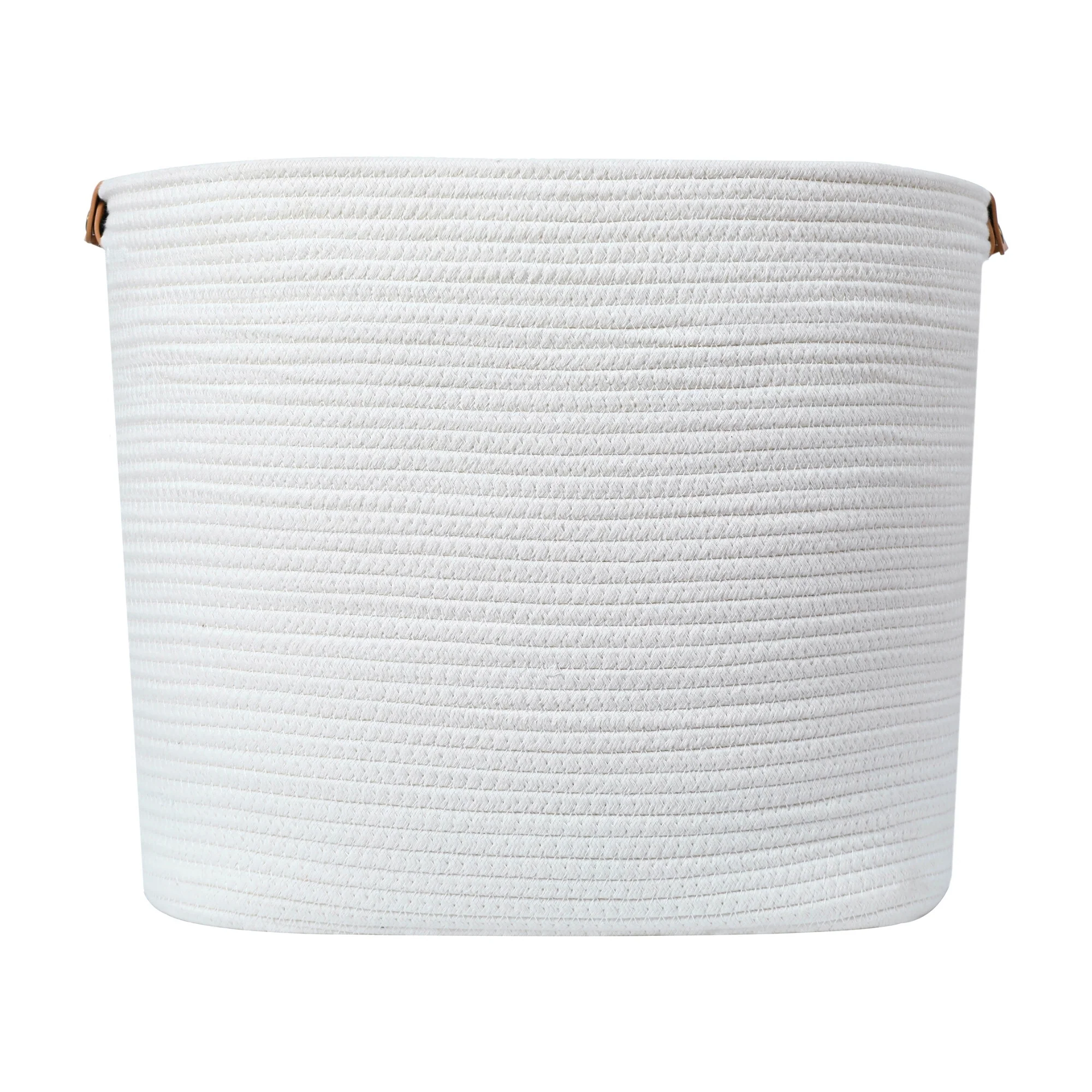 Midlee Rope Dog Toys Basket with Leather Handles