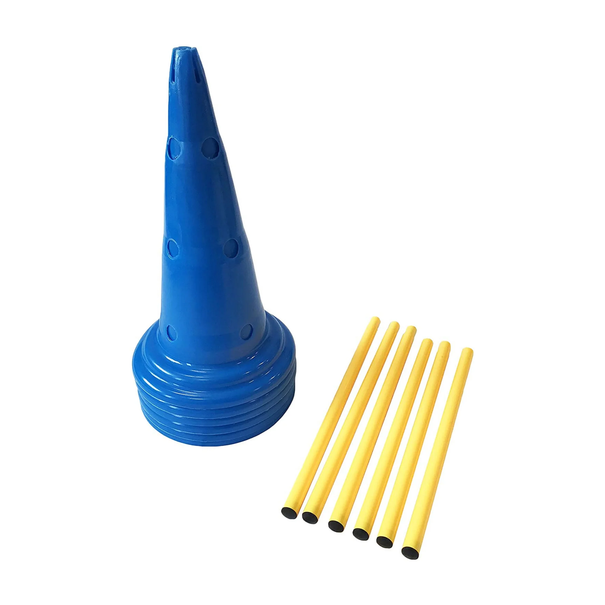 Midlee Dog Cone & Pole Agility Set- Adjustable Big to Small Dogs- Set of 3