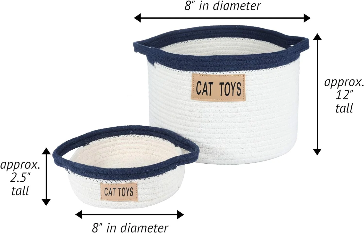 Midlee Cat Toy Rope Cotton Basket