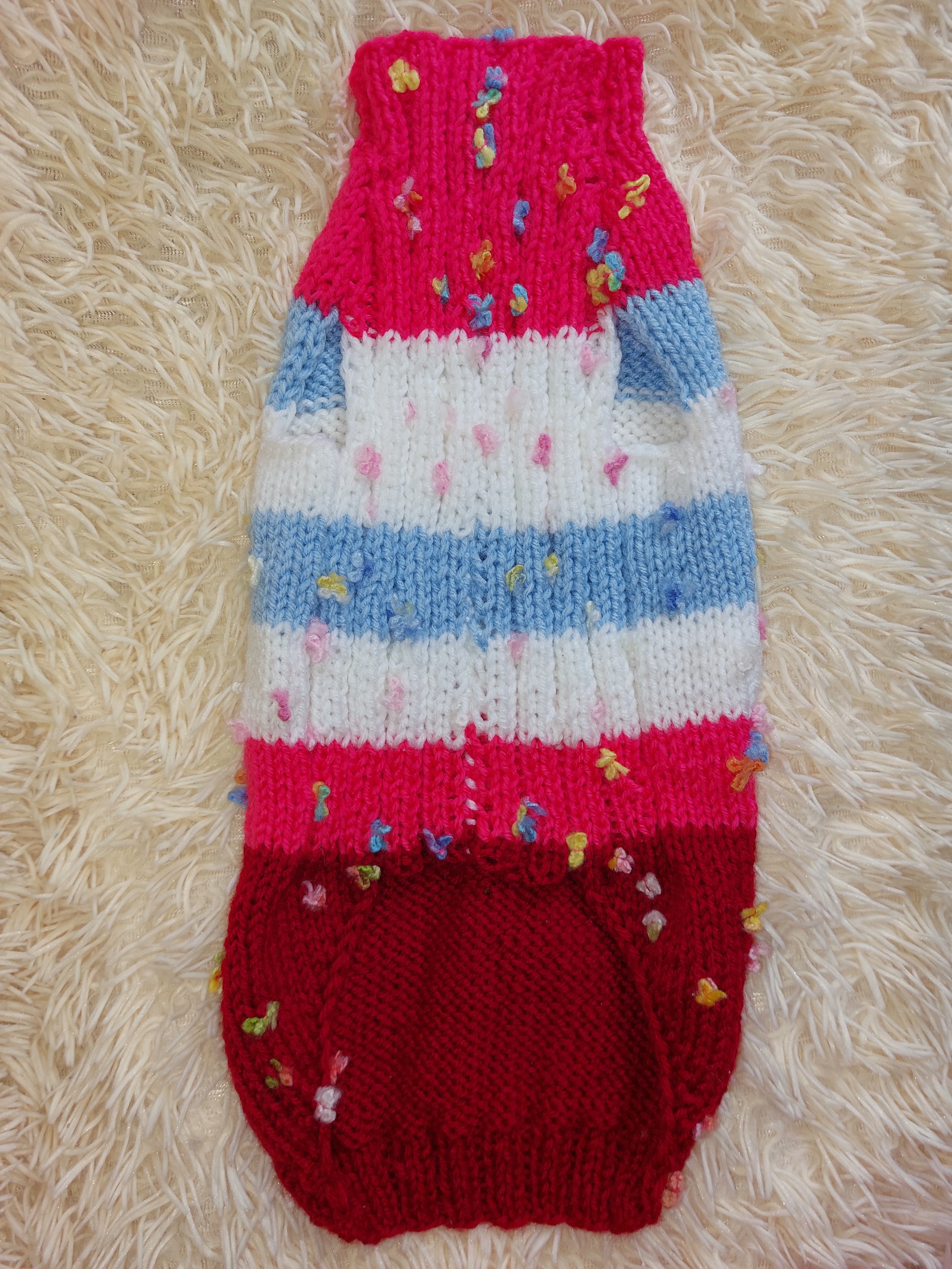 Striped floral bright outfit for a dog with flowers