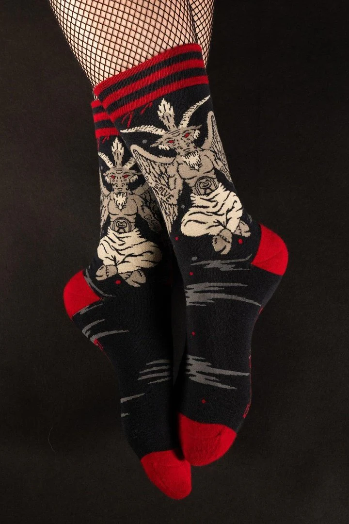 Evil AF Baphomet Crew Socks