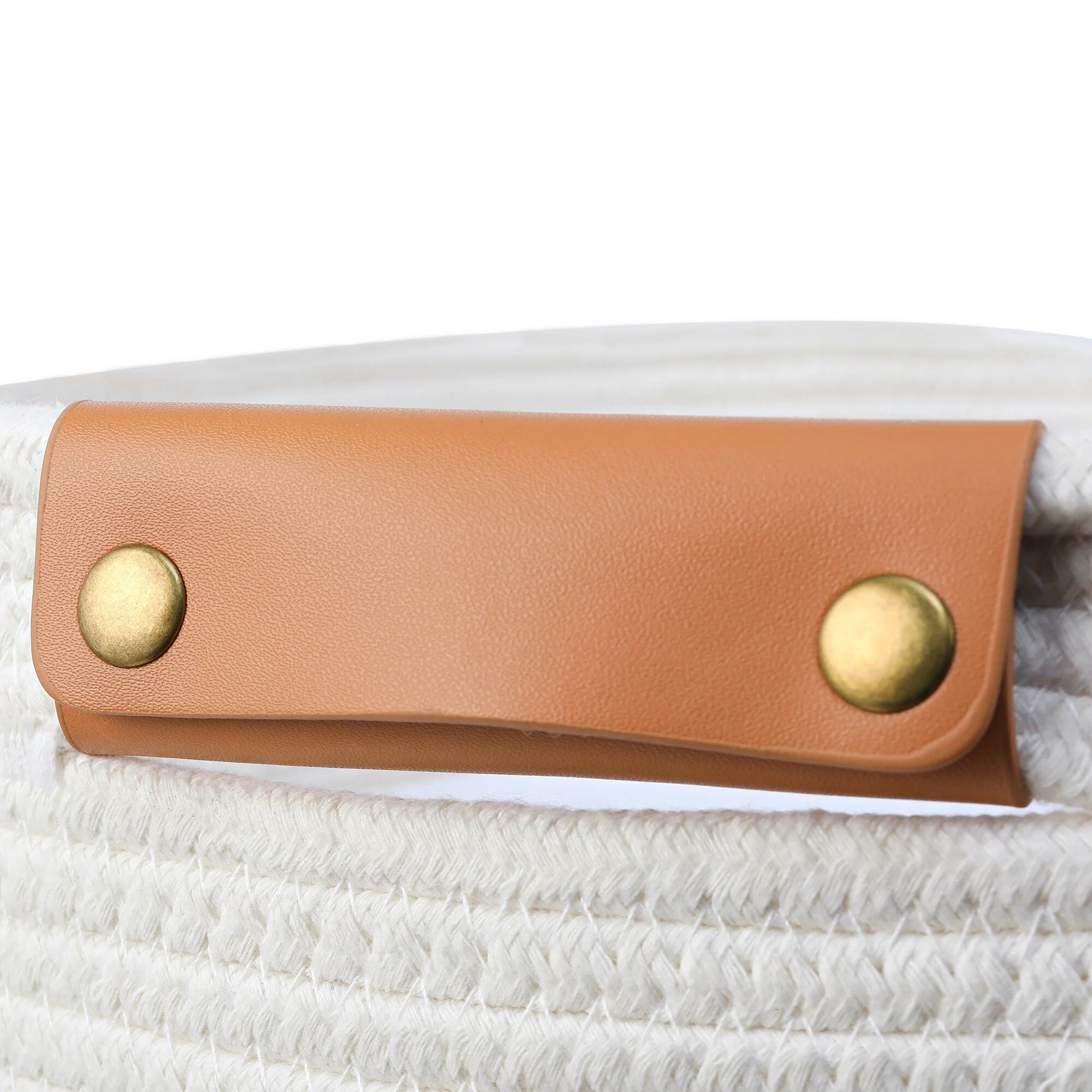 Midlee Rope Dog Toys Basket with Leather Handles