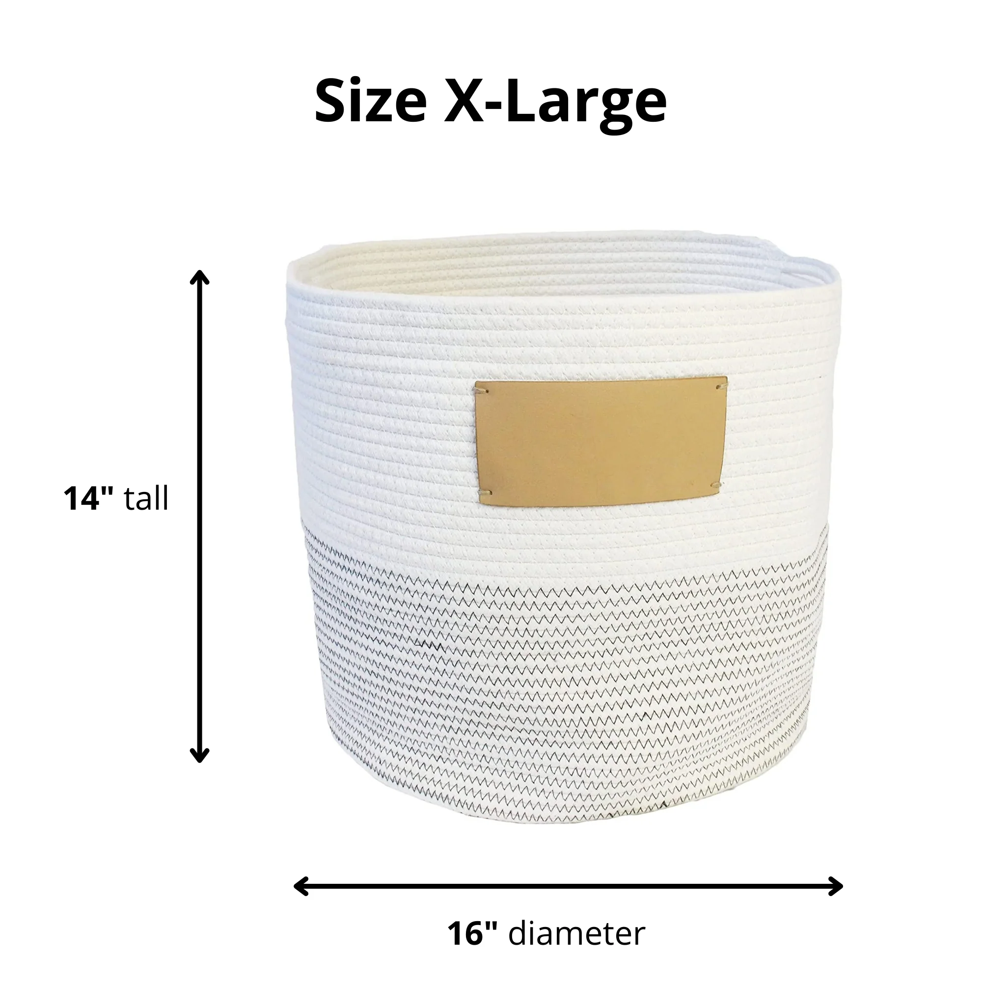 Midlee Rope Dog Toy Basket with Blank Label- Personalize It!