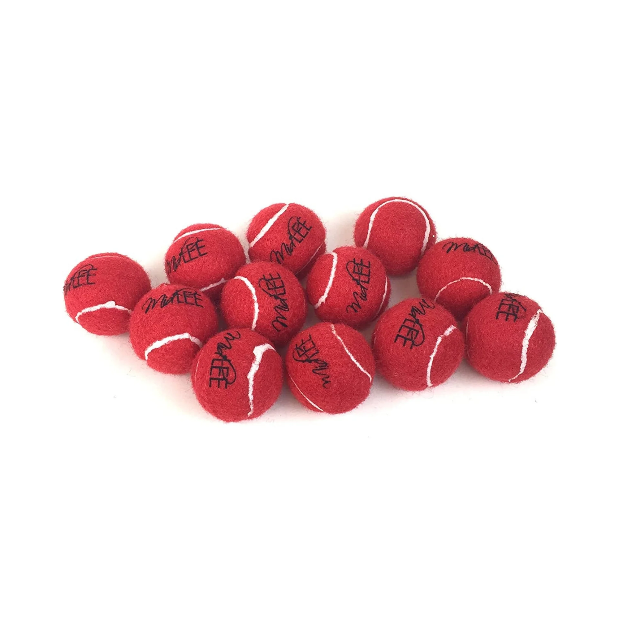 Midlee MINI Dog Tennis Balls, Red, 1.5 12-Pack- Fetch Ball Laucher Pet Small Tennis Balls