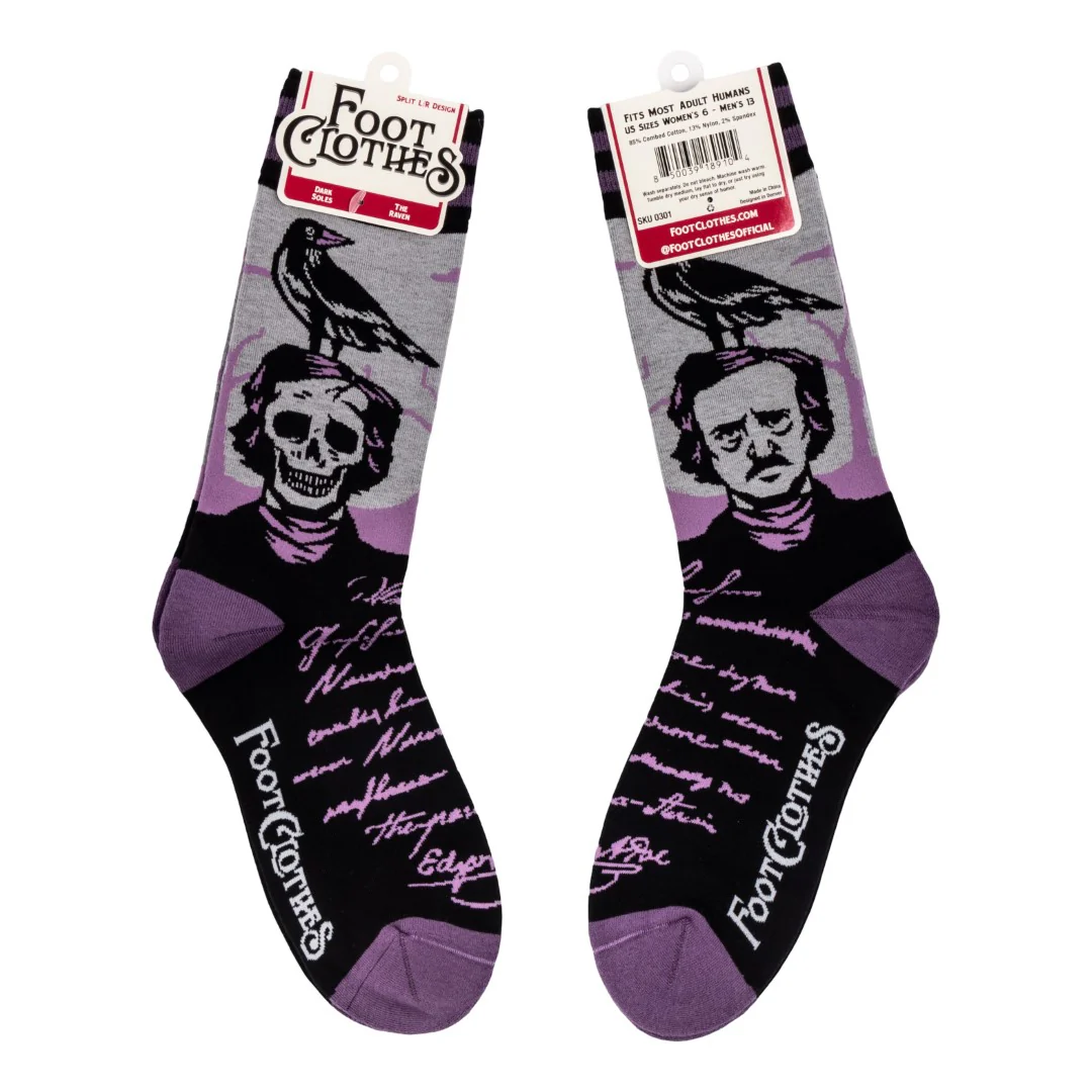 The Raven Poe Crew Socks