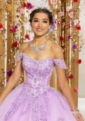 Crystal Beaded Embroidery on a Princess Tulle Ballgown