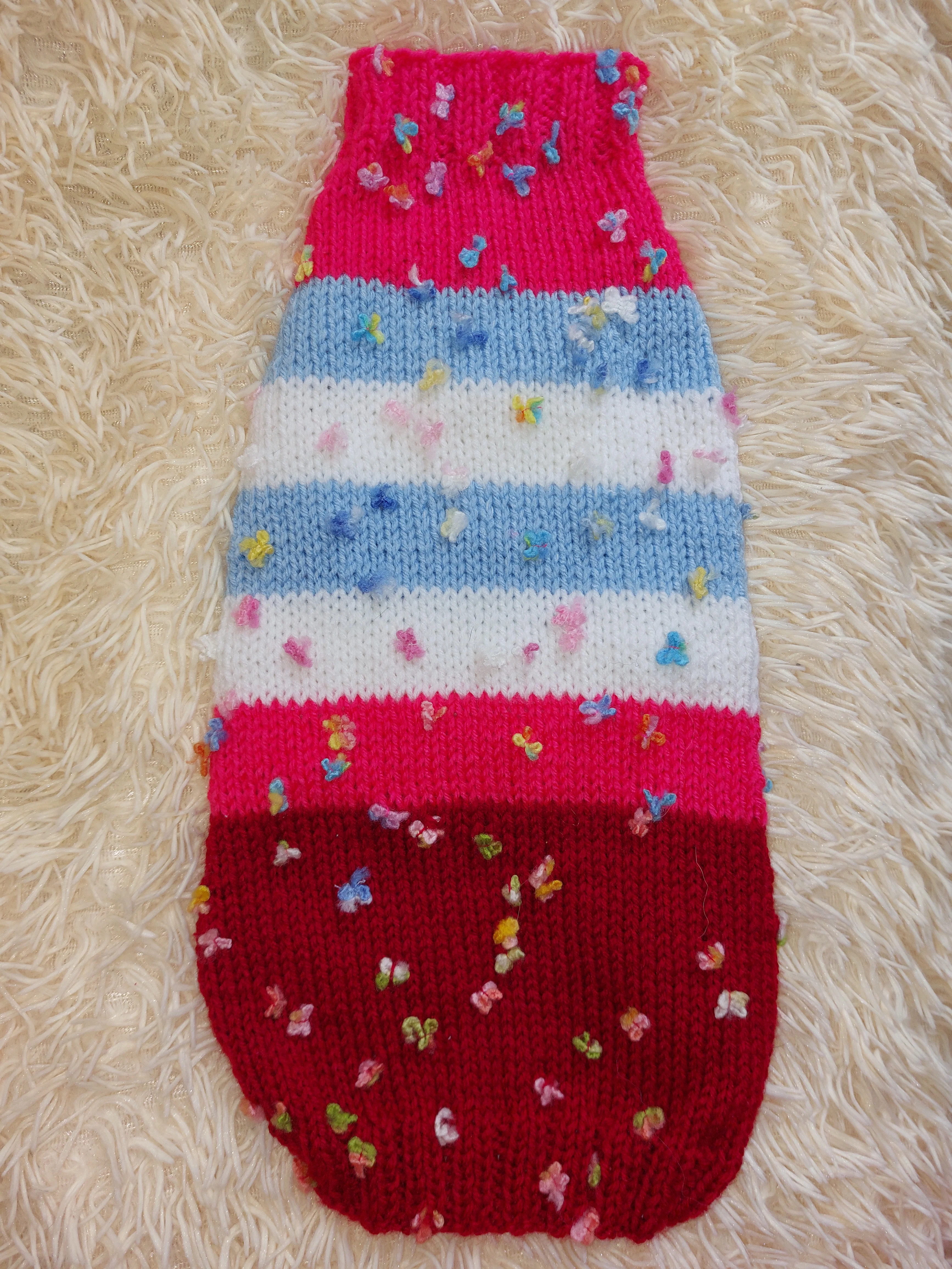 Striped floral bright outfit for a dog with flowers