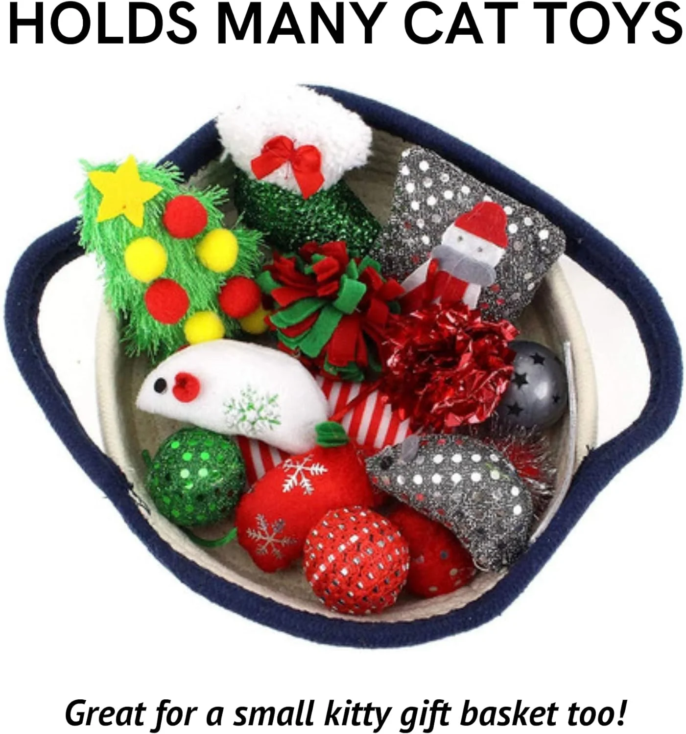 Midlee Cat Toy Rope Cotton Basket