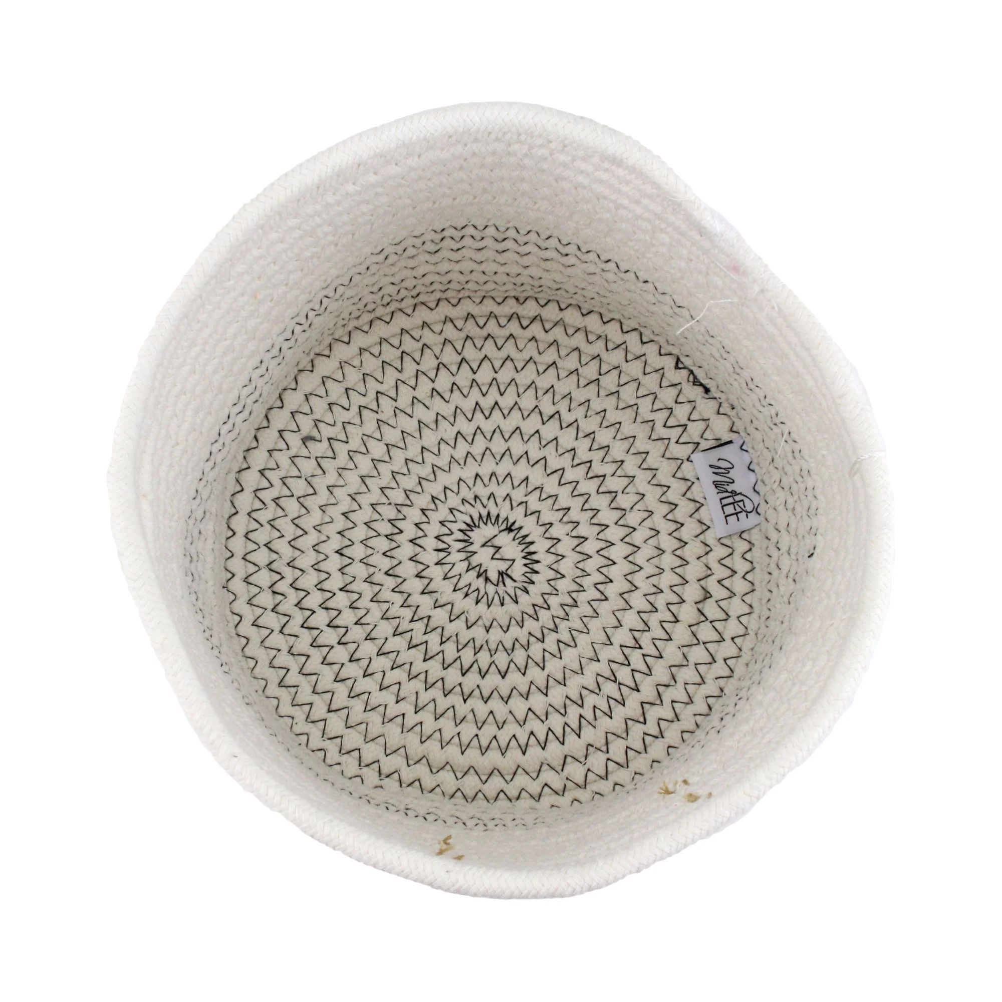 Midlee Rope Dog Toy Basket with Blank Label- Personalize It!