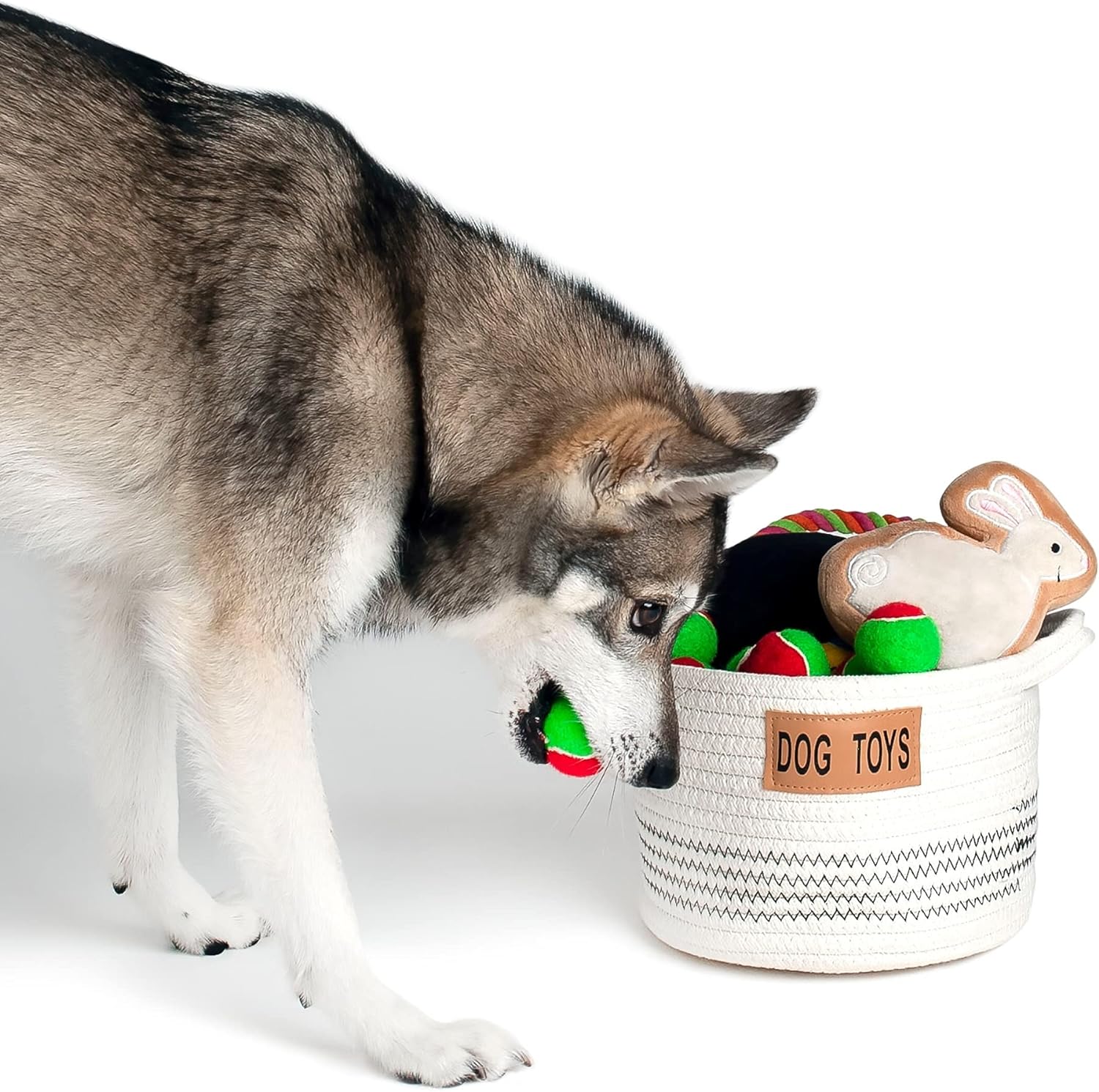 Midlee Dog Toy Rope Cotton Basket