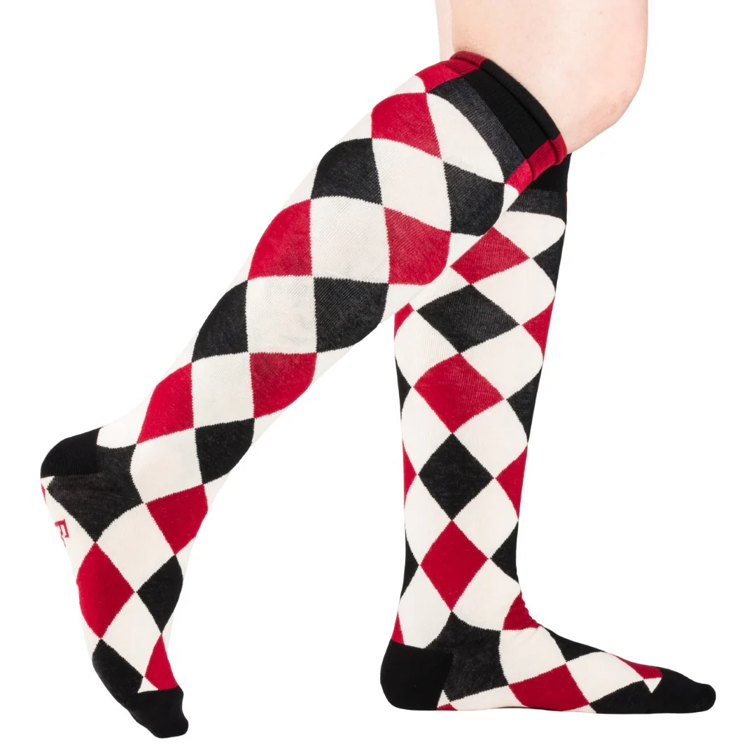 Haunting Harlequin Knee High Socks