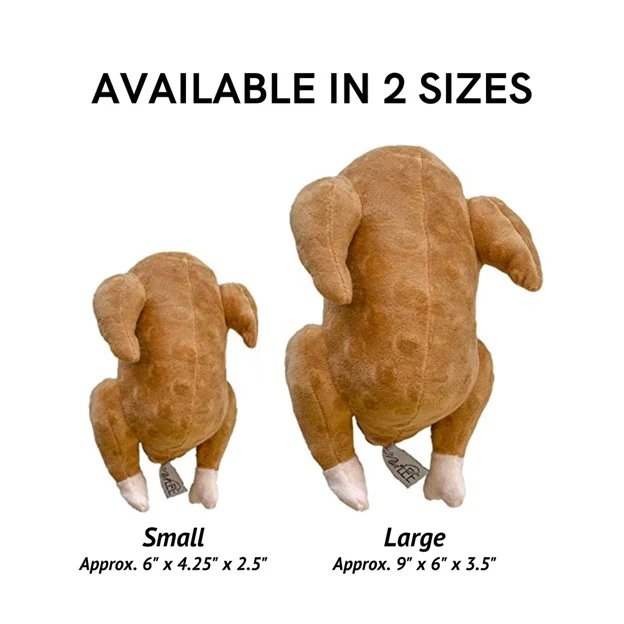 Midlee Roasted Thanksgiving Turkey Plush Dog Toy