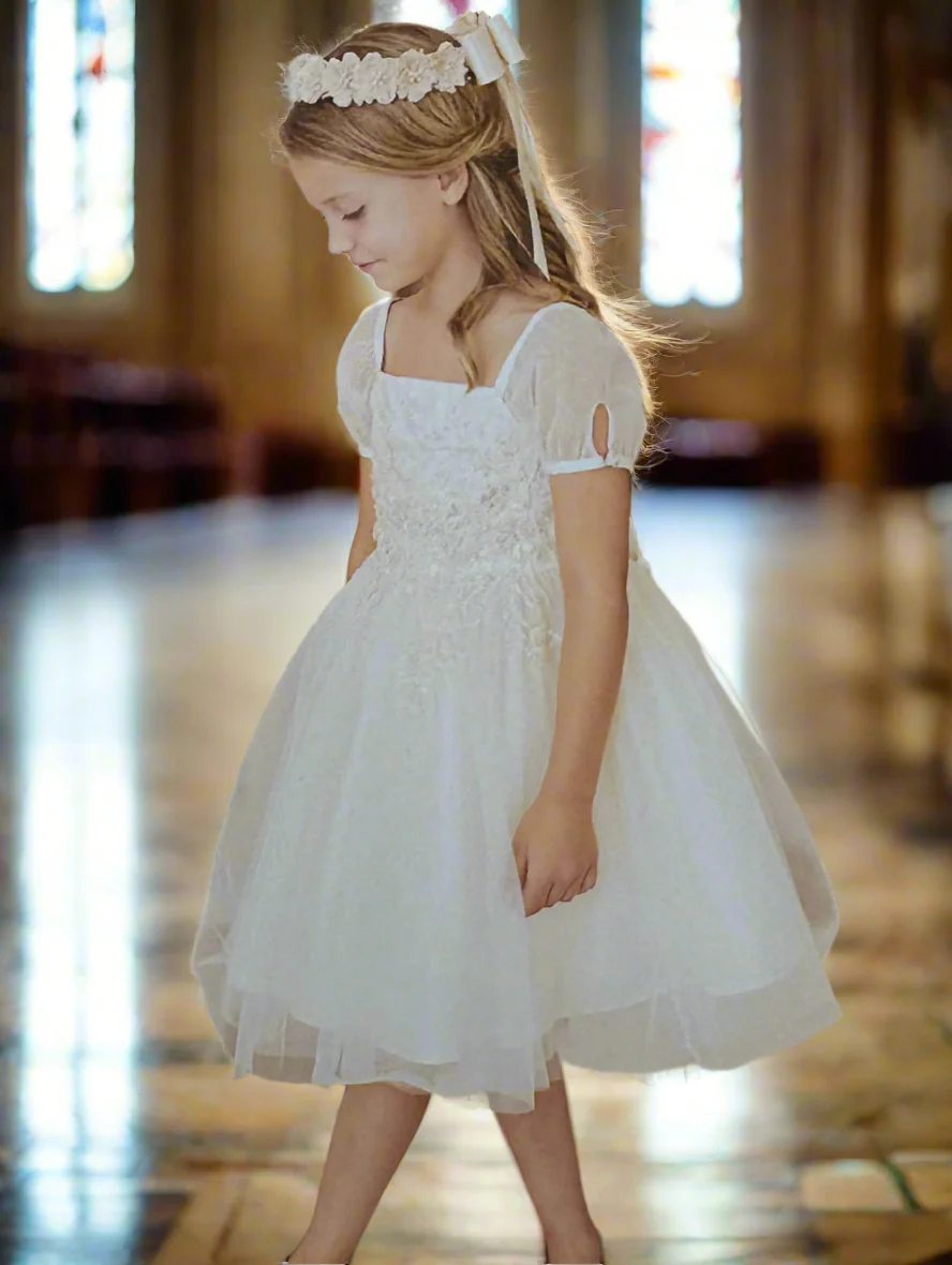 Flower Embroidered Lace Midi