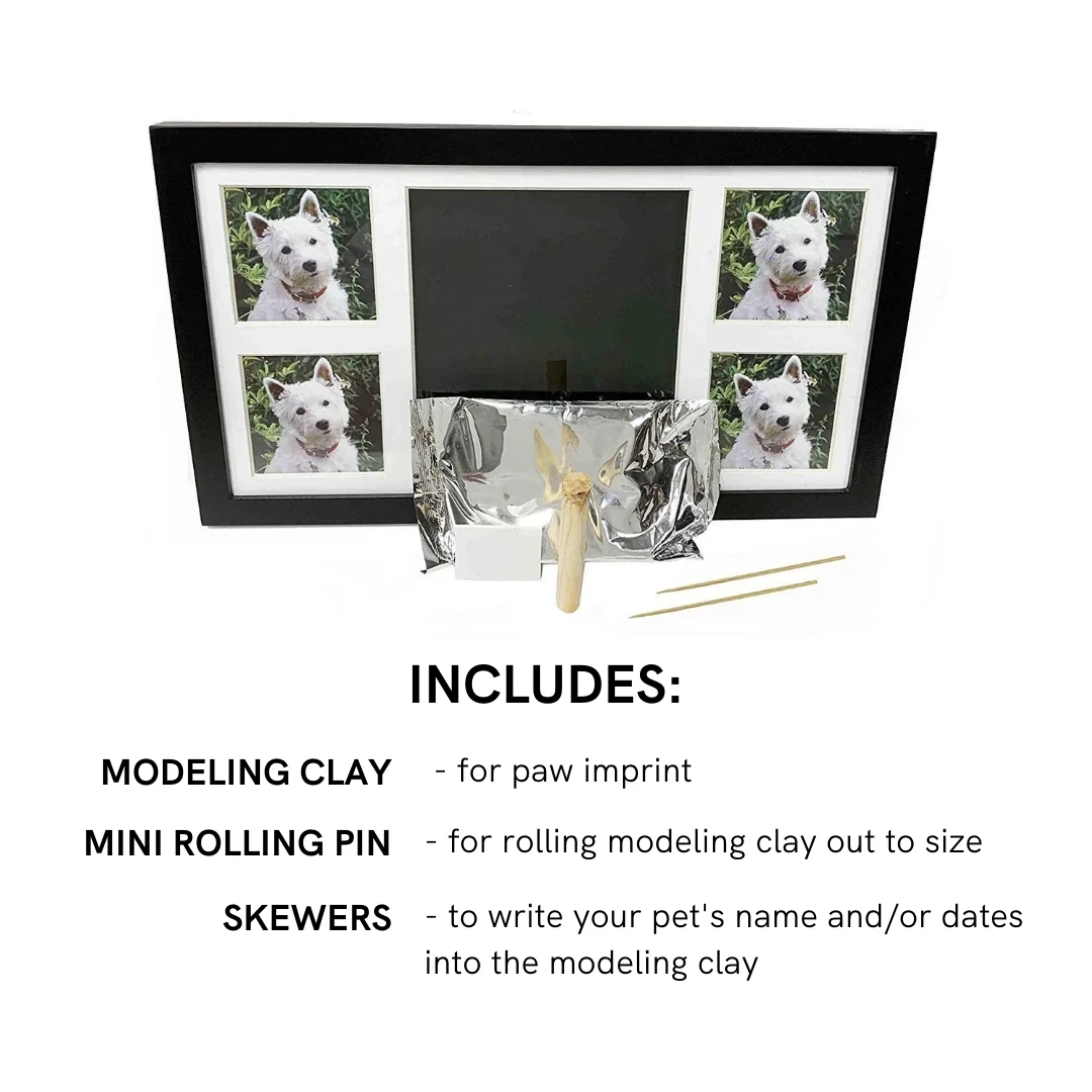 Midlee Black 4 Photo Paw Print Frame