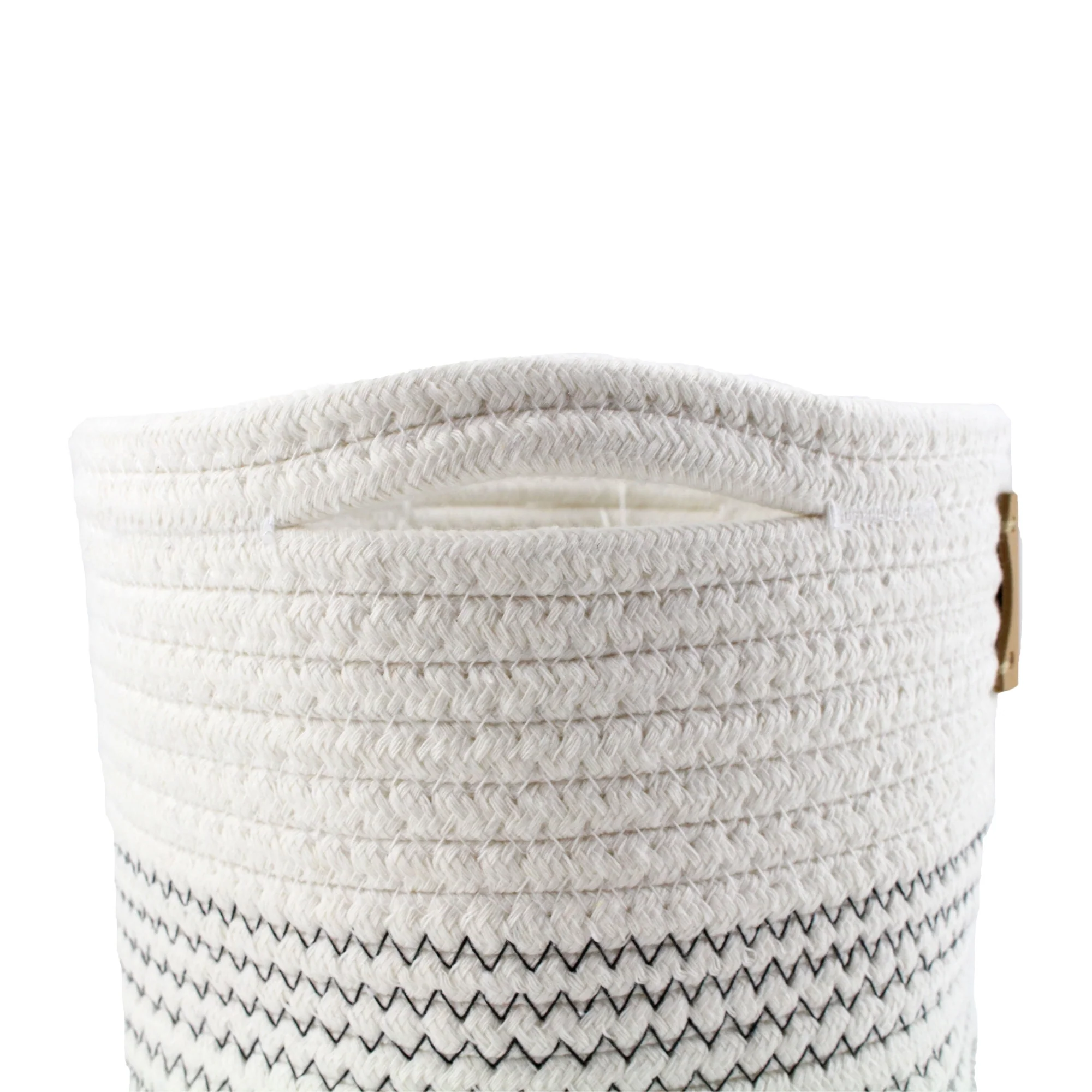 Midlee Rope Dog Toy Basket with Blank Label- Personalize It!