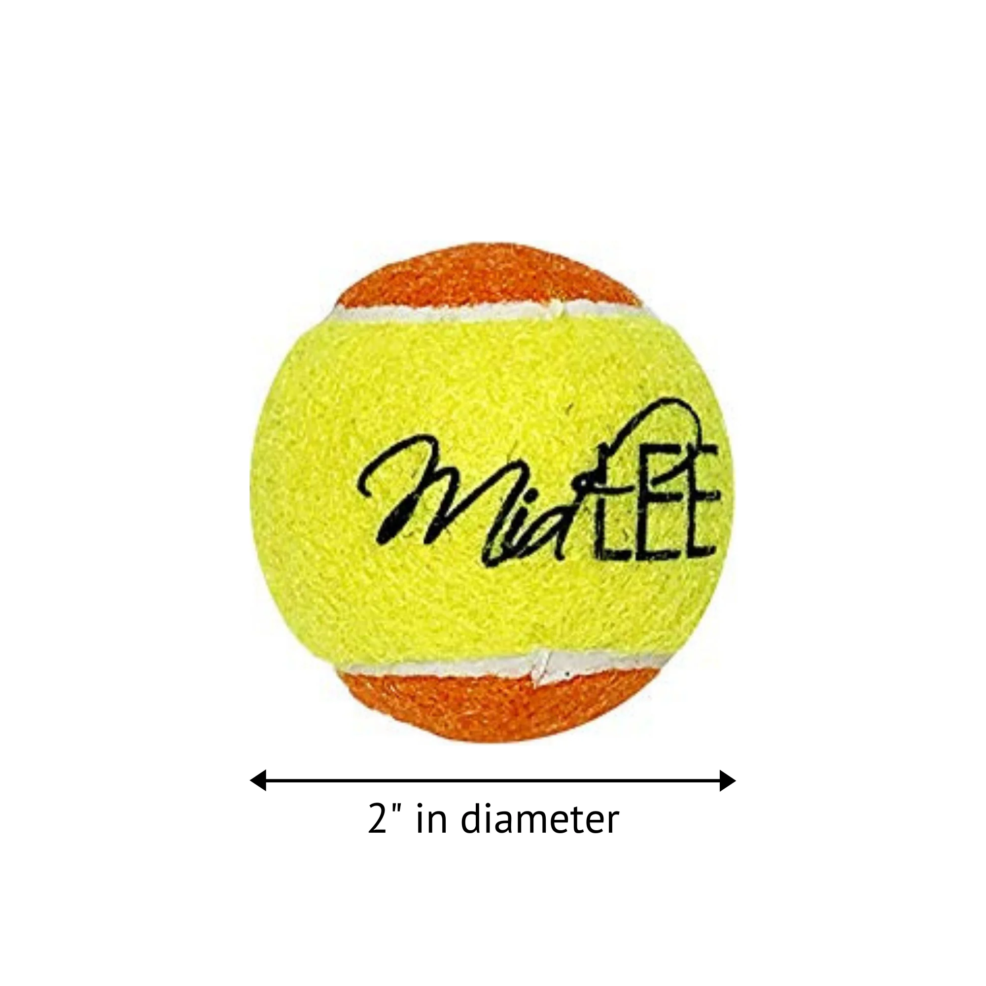 Midlee 2 Yellow/Orange Small Dog Tennis Balls (12-Pack)