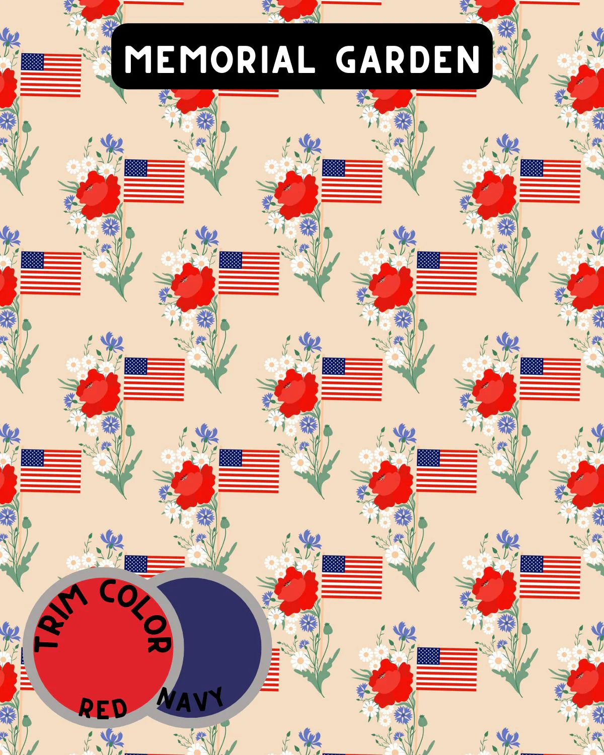 Memorial Garden - Dog Pajama with Red Neck & Trim/Sleeves