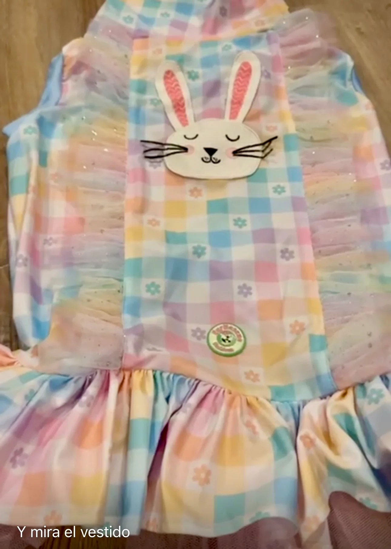 Easter Best Dog Dress With Embroidered Bunny