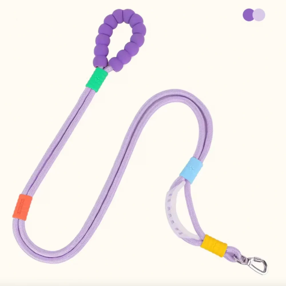 Purple Leash With Foam Handle